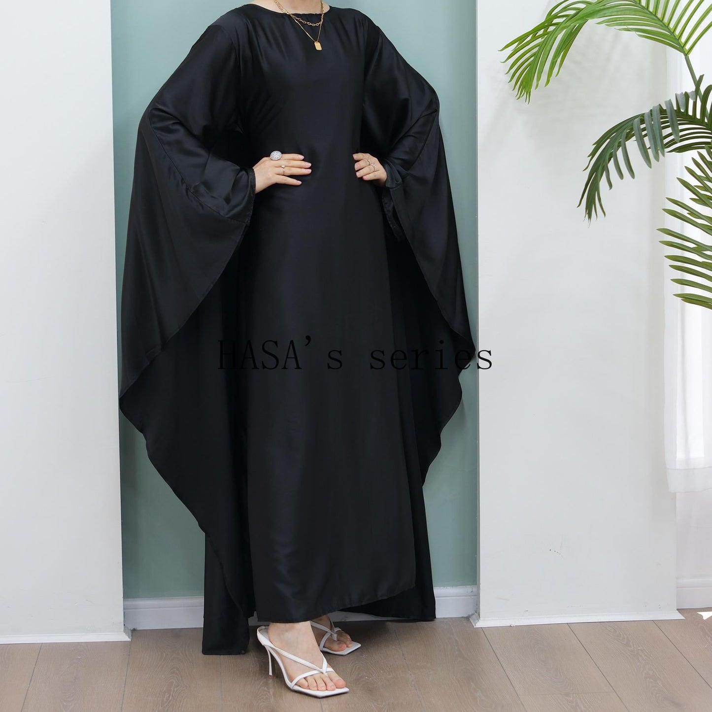 HS4835 High-density Stretch Satin Long Dress, Simple, Elegant, and Comfortable To Wear.