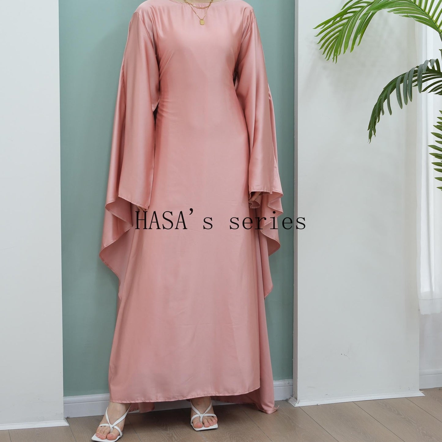 HS4835 High-density Stretch Satin Long Dress, Simple, Elegant, and Comfortable To Wear.