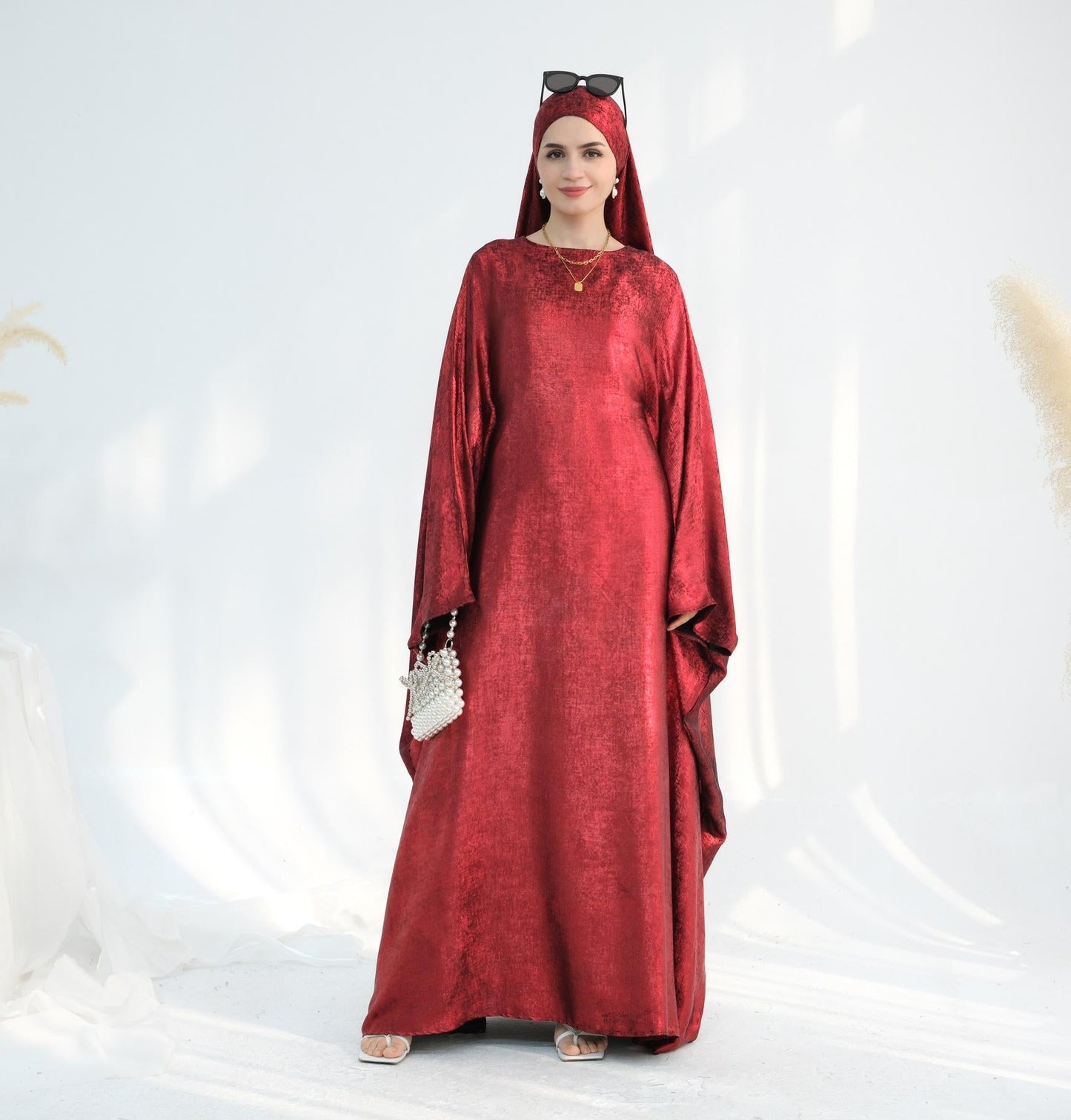 HA5878 A Glossy Dress That Combines Softness and Fluidity