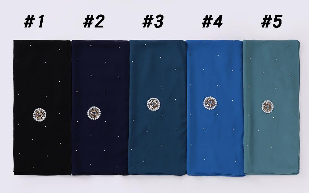 HAYA HA1126 Pearl Chiffon Baotou Scarf