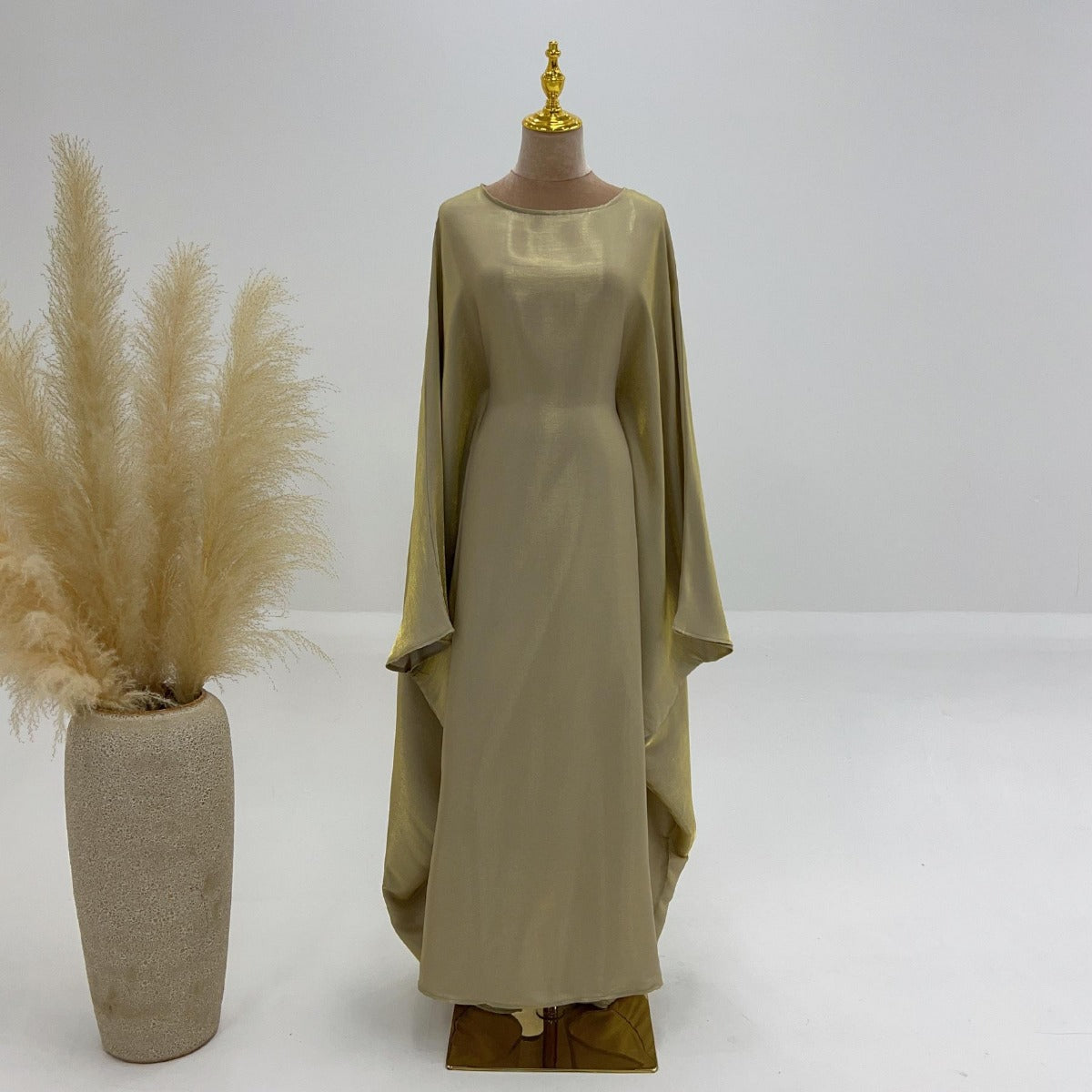 HA1348 Elegant Kaftan in Gold Cotton – 20 Vibrant Colors Available