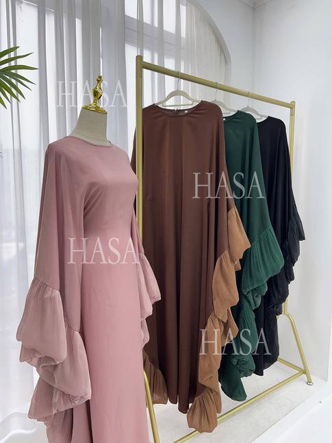 HA6473 Elegant and Graceful Heavy Stitching Lace Sleeve Robe