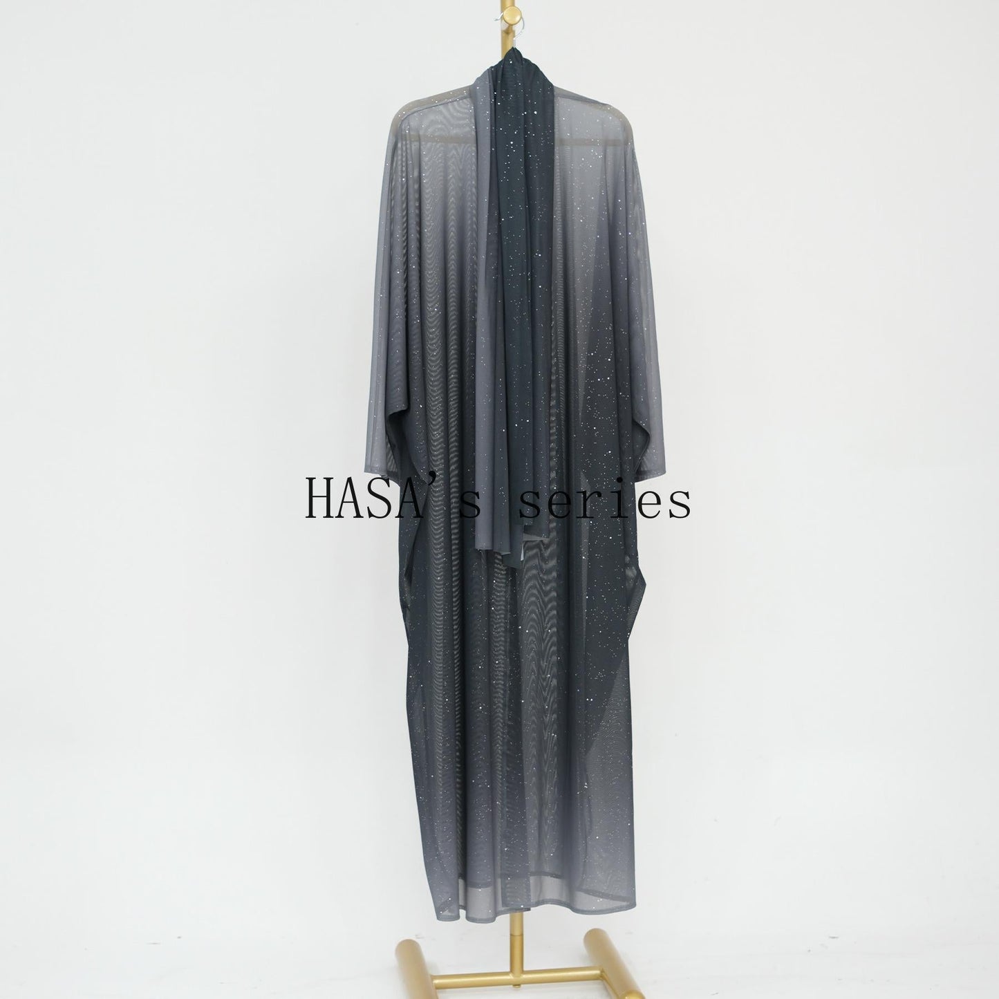 HS4839 Gradient Sequined Long Cardigan