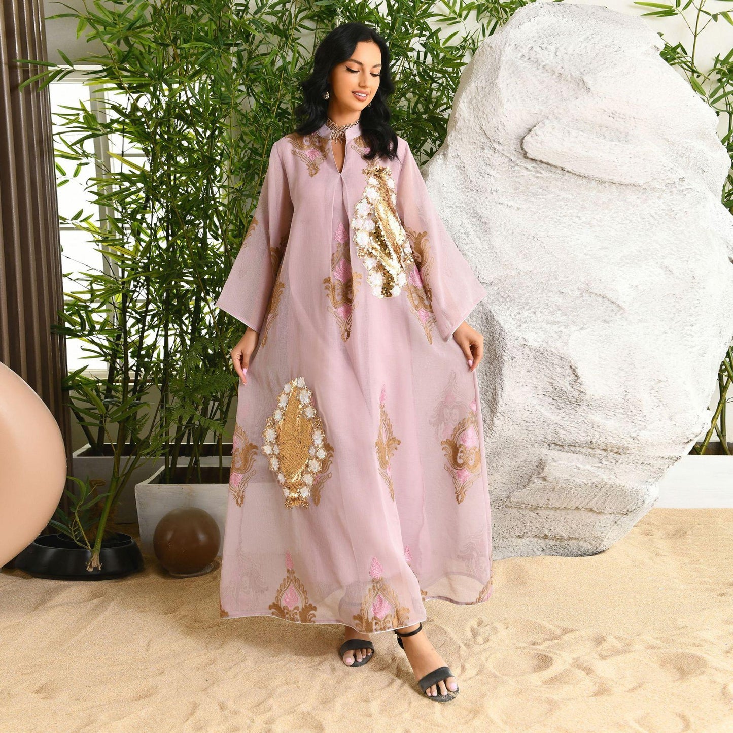 HAYA HAYA0443 Muslim Embroidered Dress