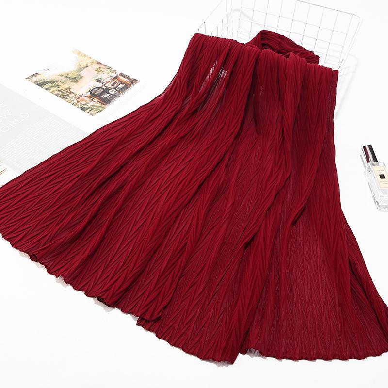 HAYA HA1137 Pearl Chiffon Baotou Scarf