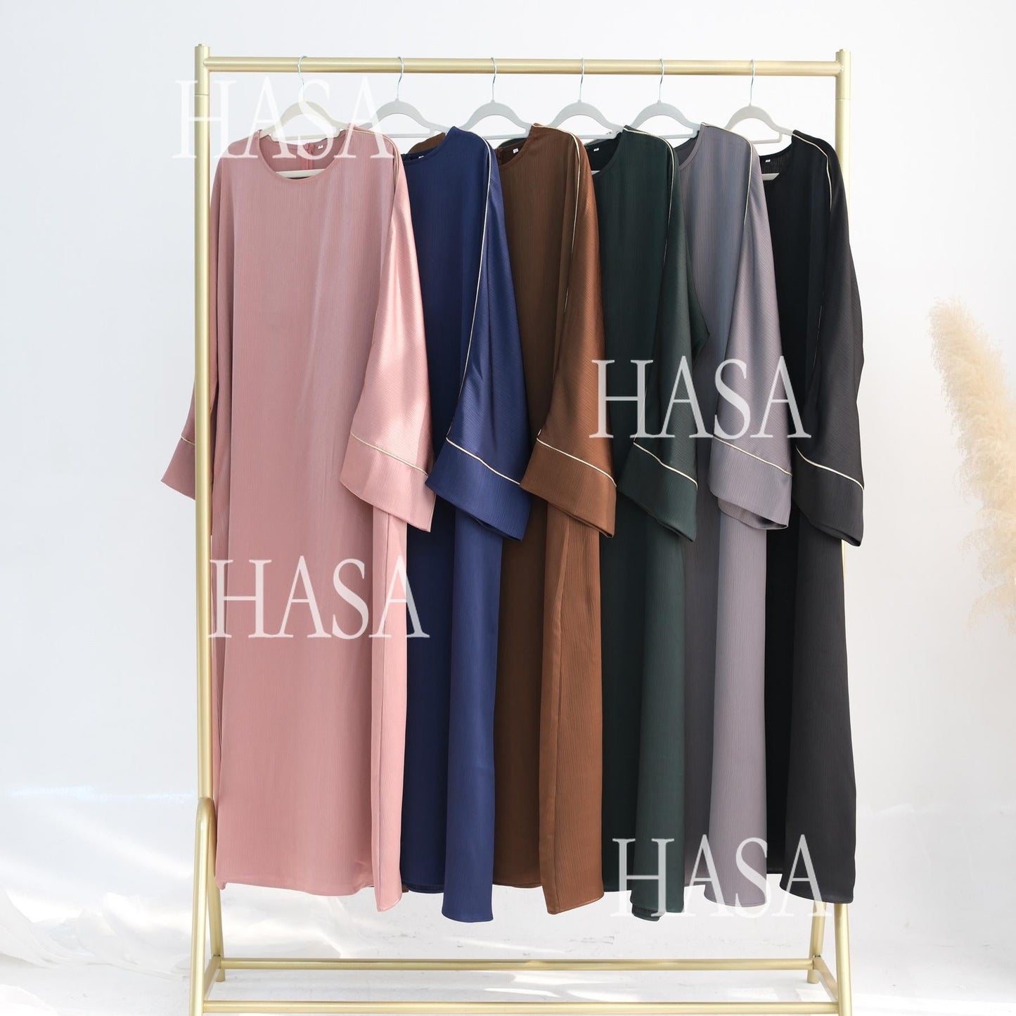 HA5876 Robe with Detailed Design and Gentle Texture for Daily Light Wear abayas