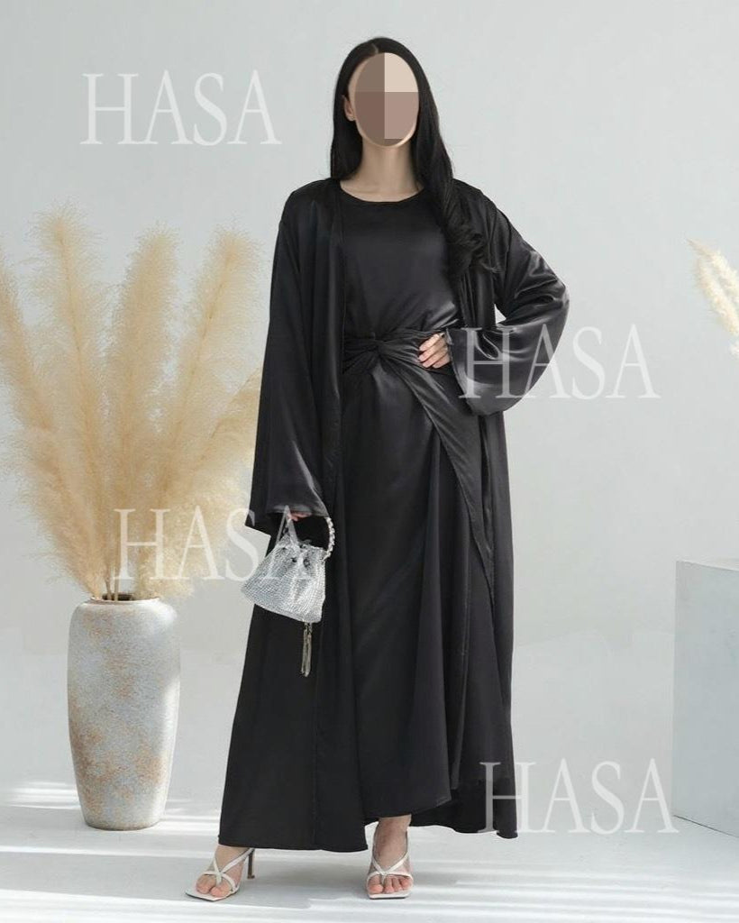 HA6581 Solid color three-piece women's long skirt suit