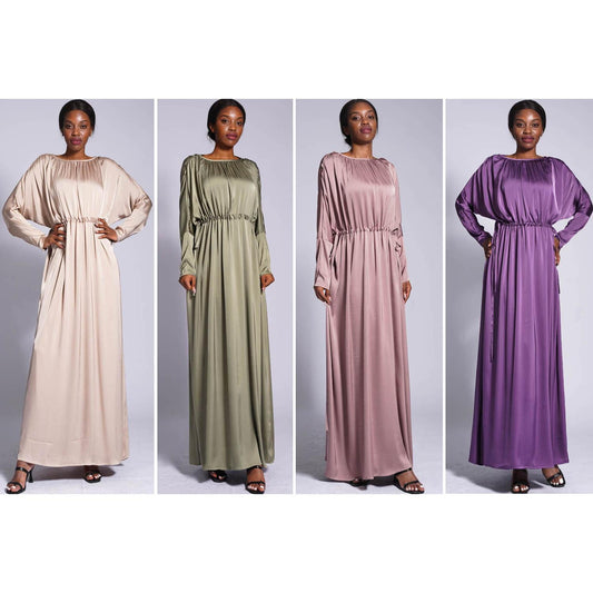 HAYA HAYA0435 Temperament Solid Color Raglan Dress