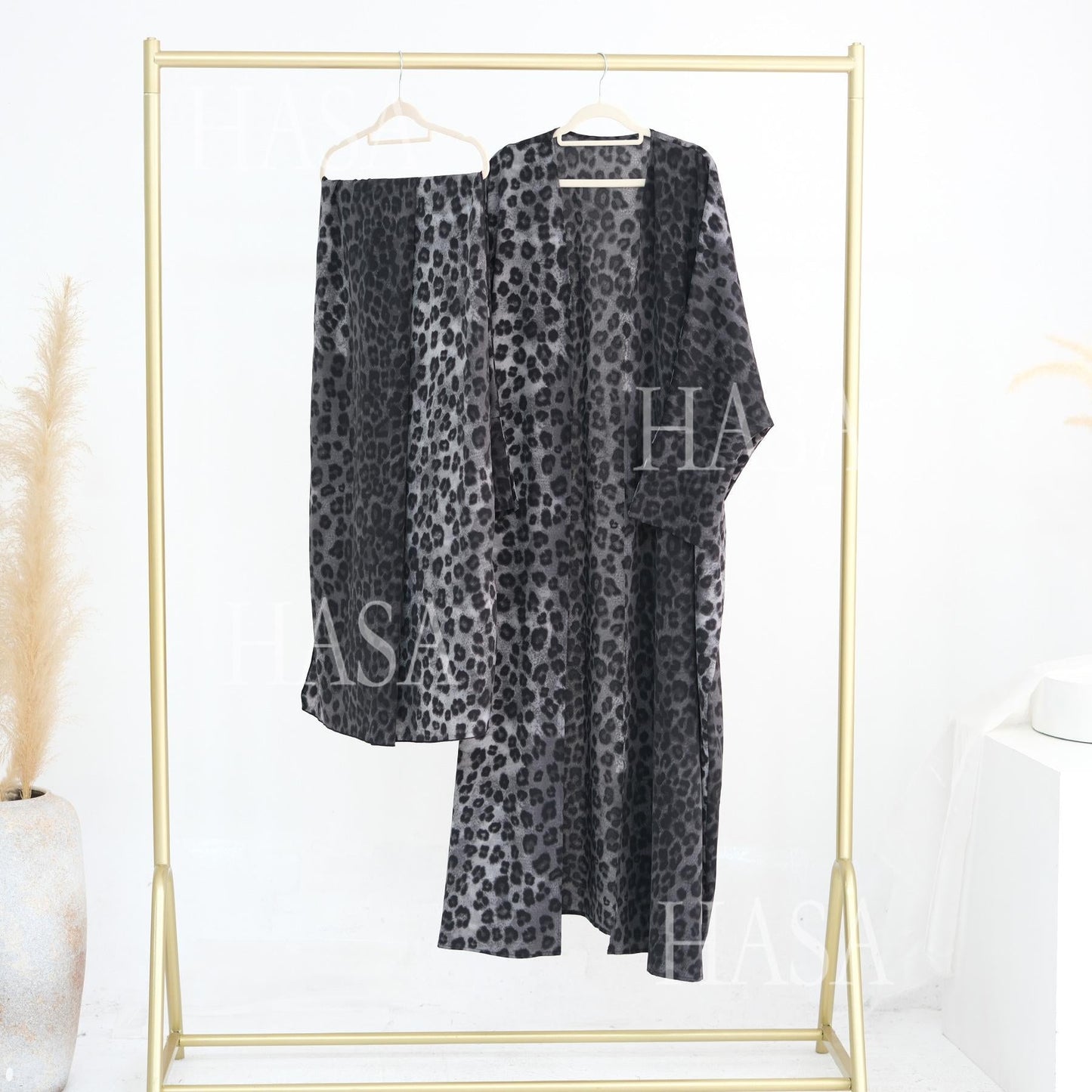 HA6576 Women's Printed Cardigan Abaya (with Optional Matching Headscarf)