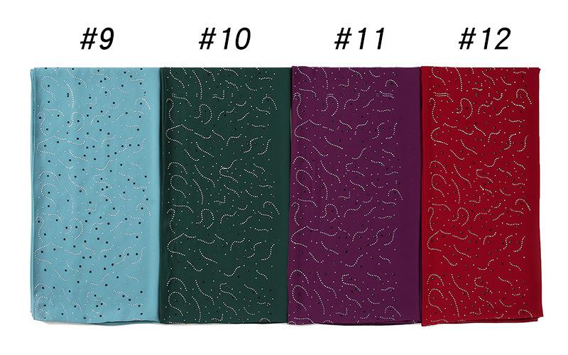 HAYA HA1127 Pearl Chiffon Rhinestone Headscarf