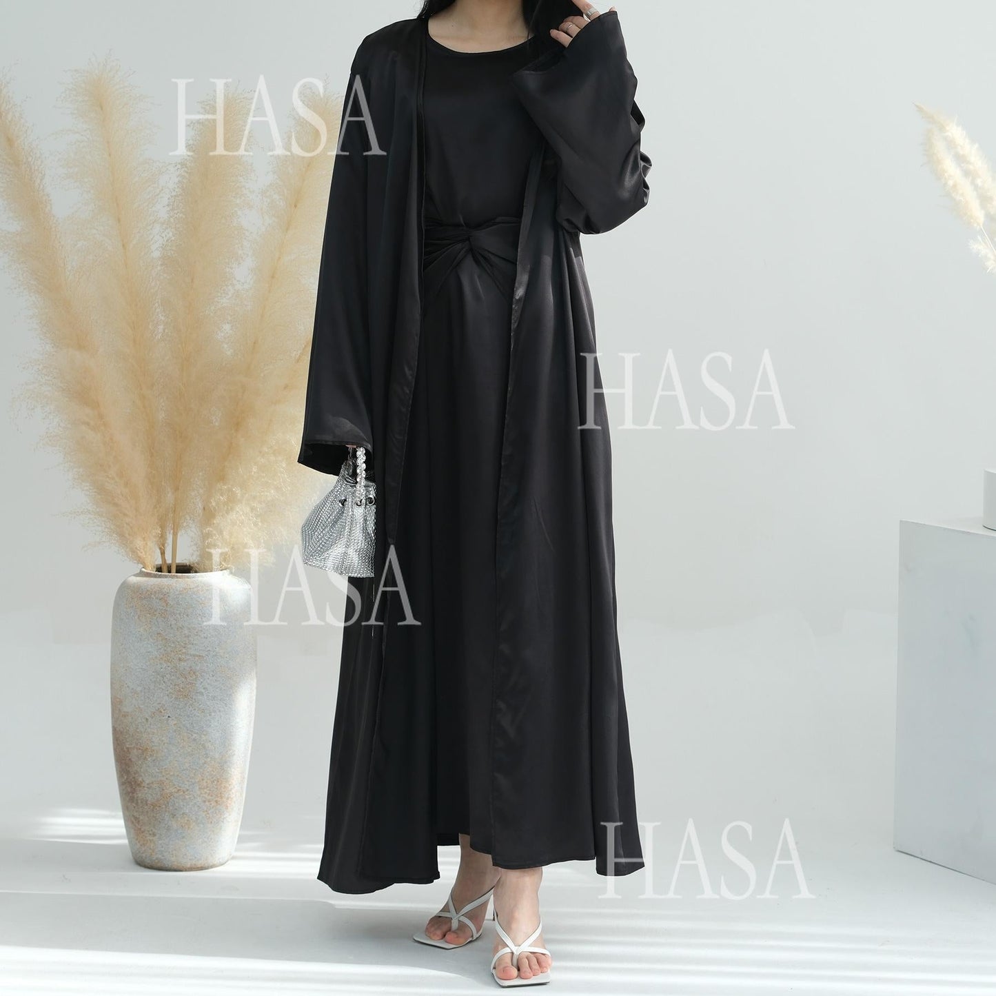 HA6581 Solid color three-piece women's long skirt suit