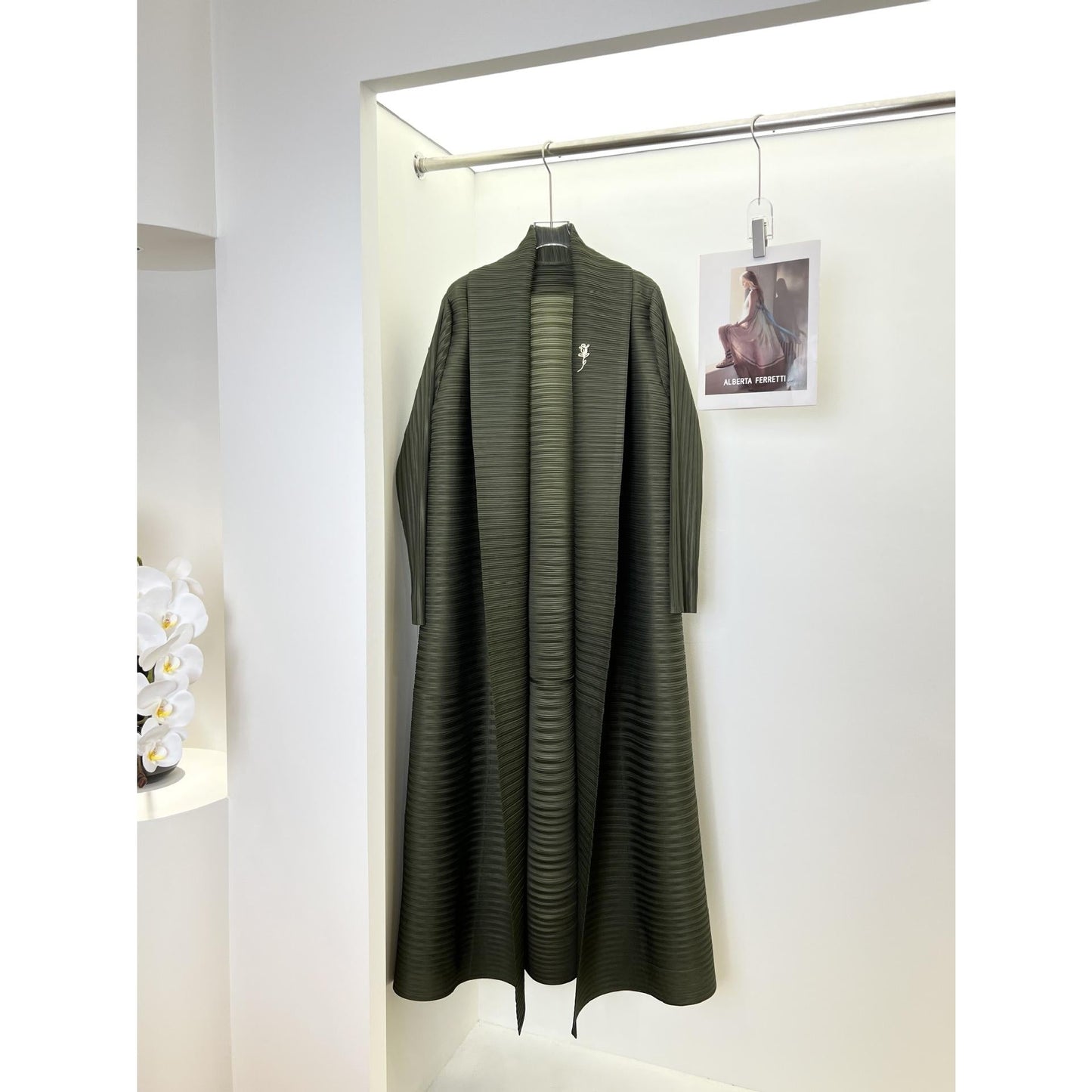 HS6729 Chocolate Crinkle | Brown Textured Open Abaya