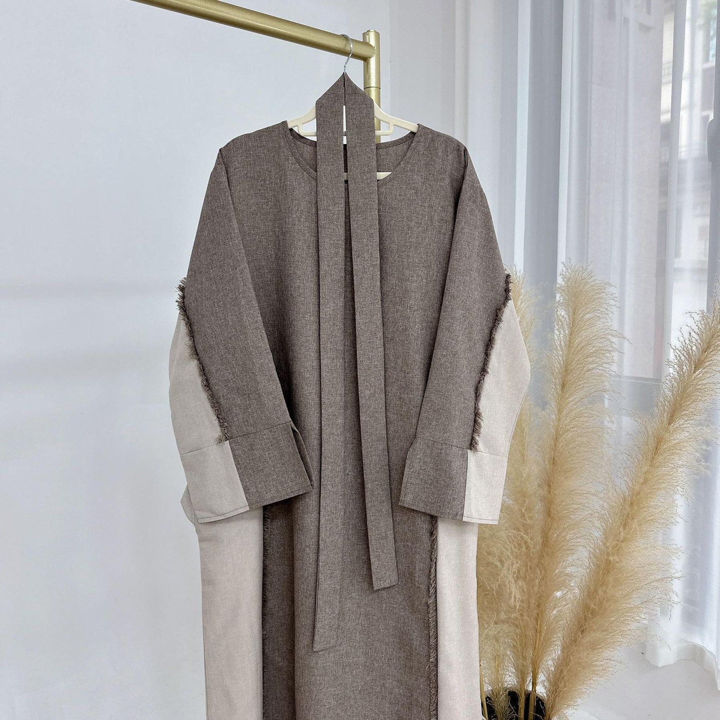 HA5606 Stylish Patchwork Robe - Cardigan and Dress Style