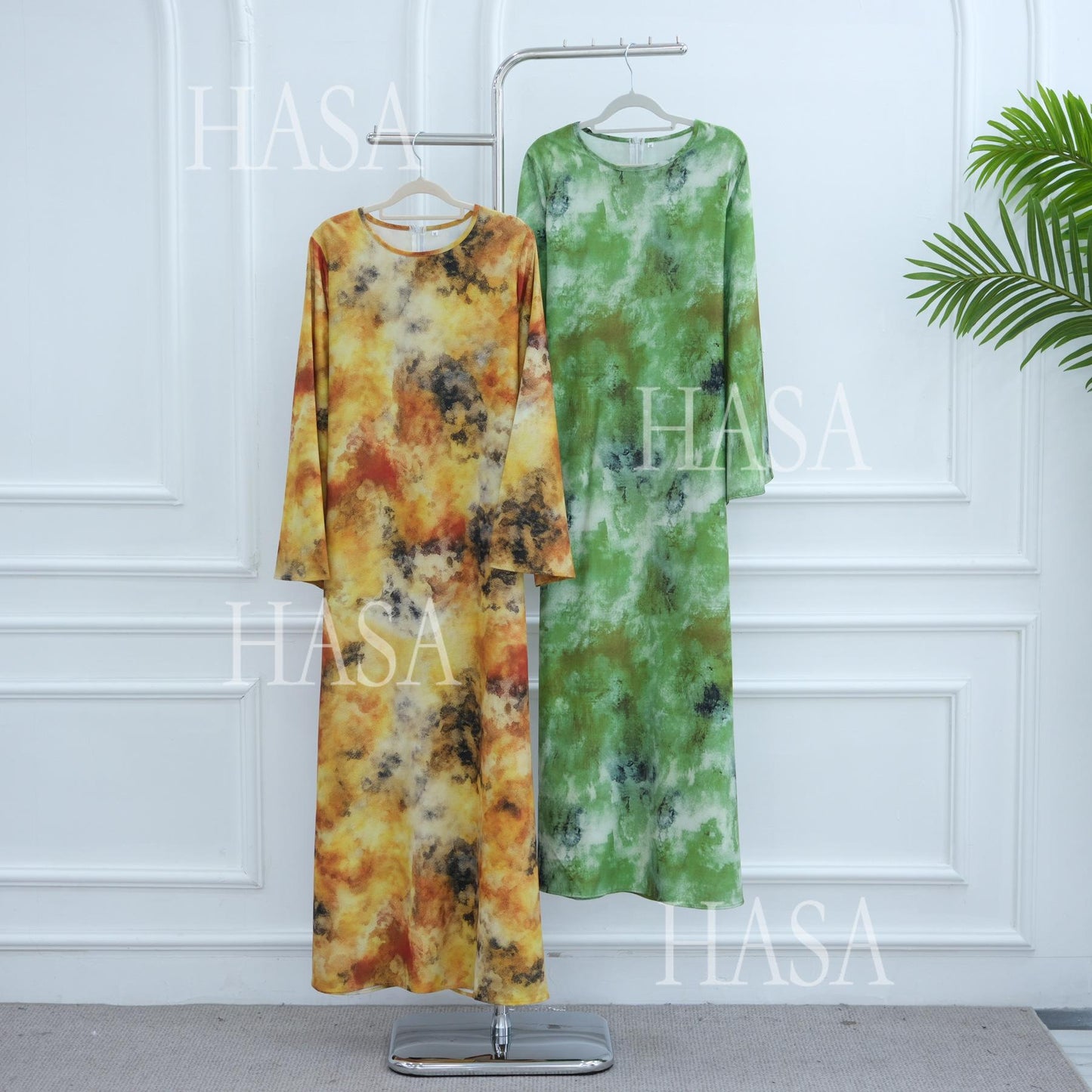 HA6550 Elegant Printed Abaya with Long Sleeves