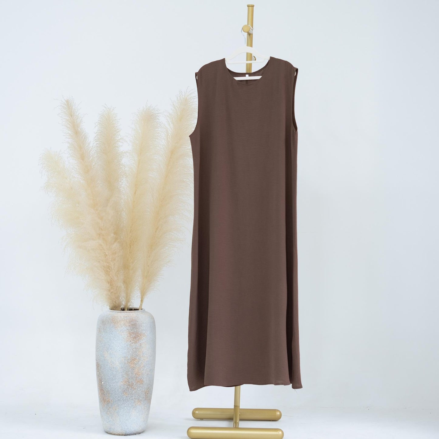 HAYA HAYA1019 Solid Color Bottom Tank Top Dress