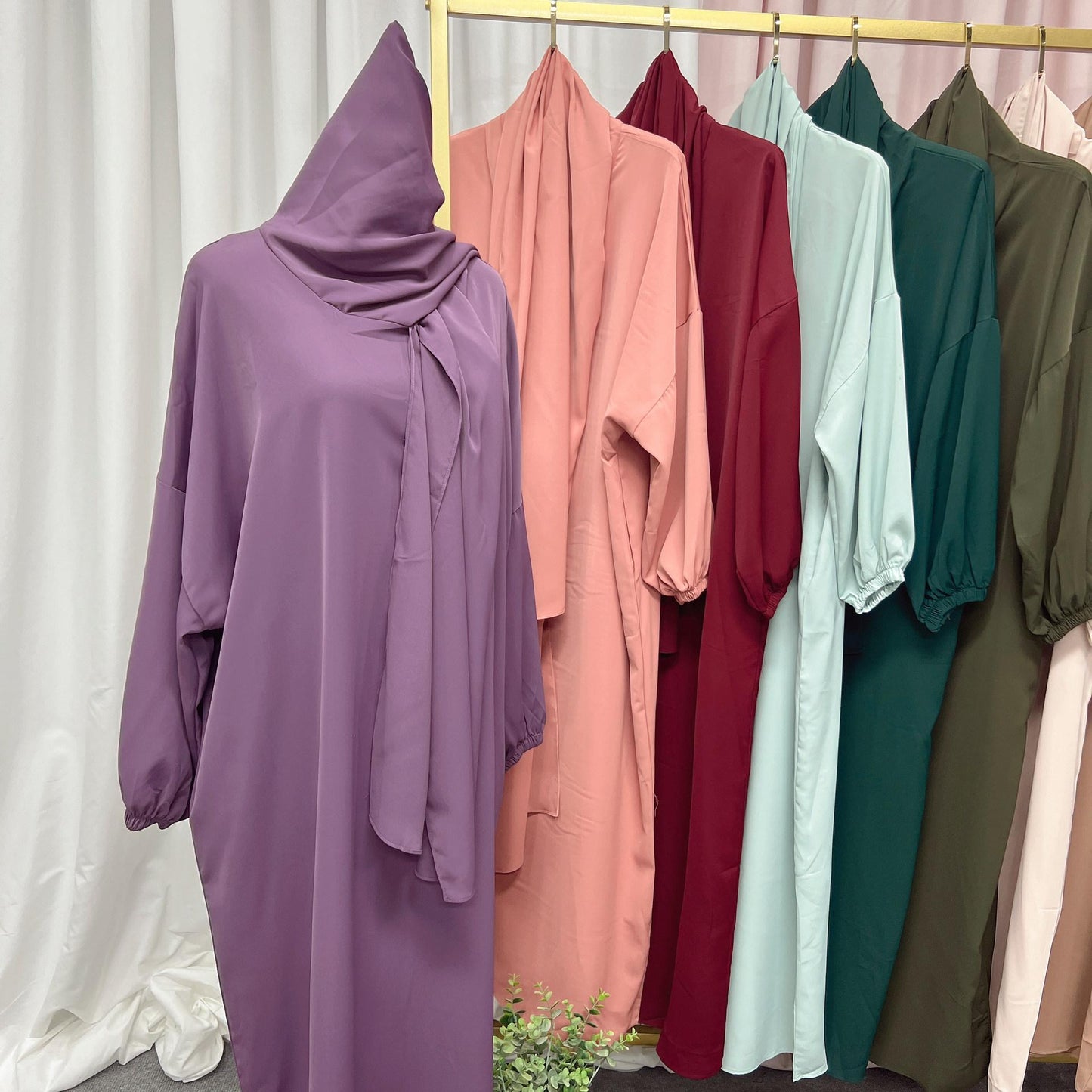 HAYA10049  New Middle East Dubai Turkish Robe Dress with Hijab hoody abaya