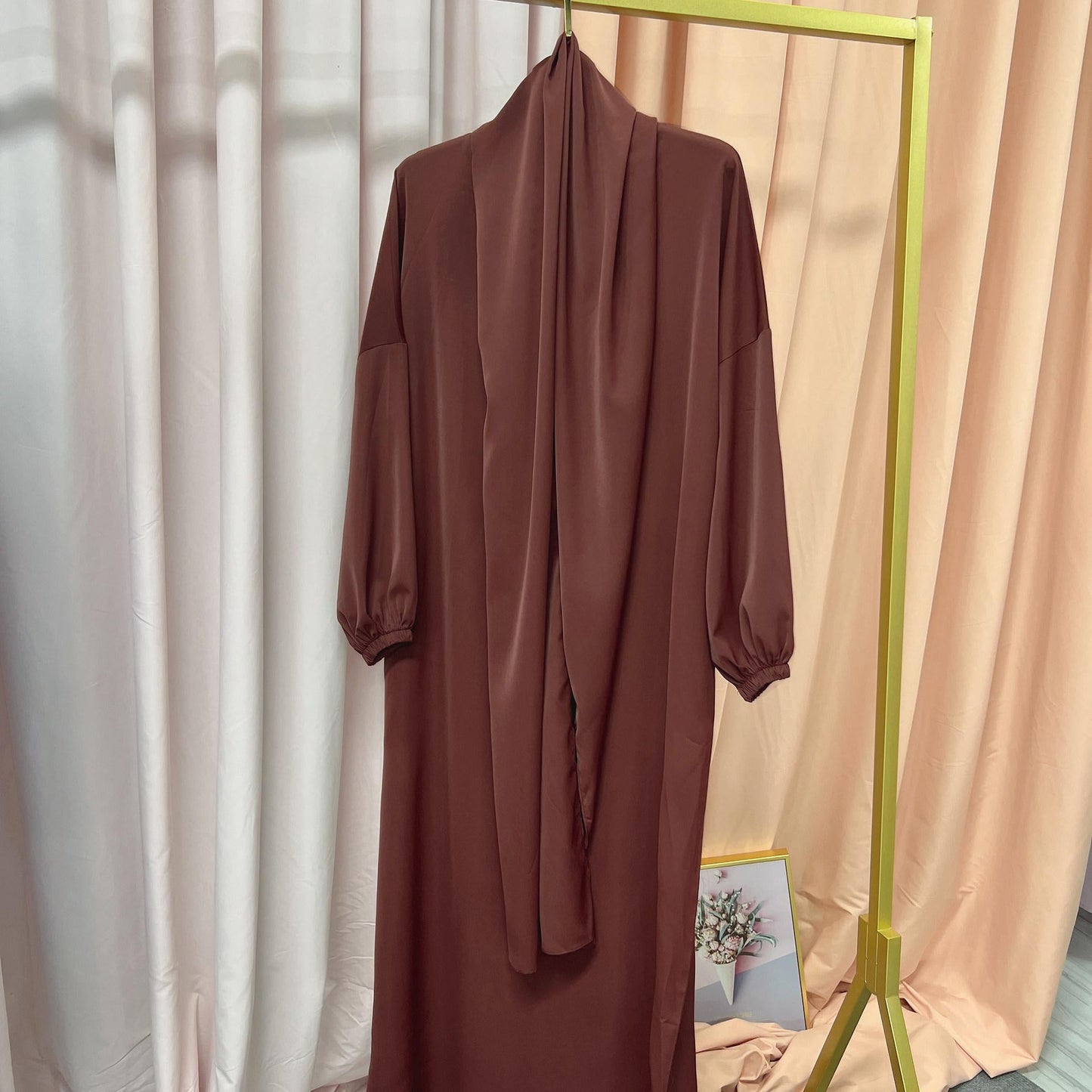 HAYA10049  New Middle East Dubai Turkish Robe Dress with Hijab hoody abaya