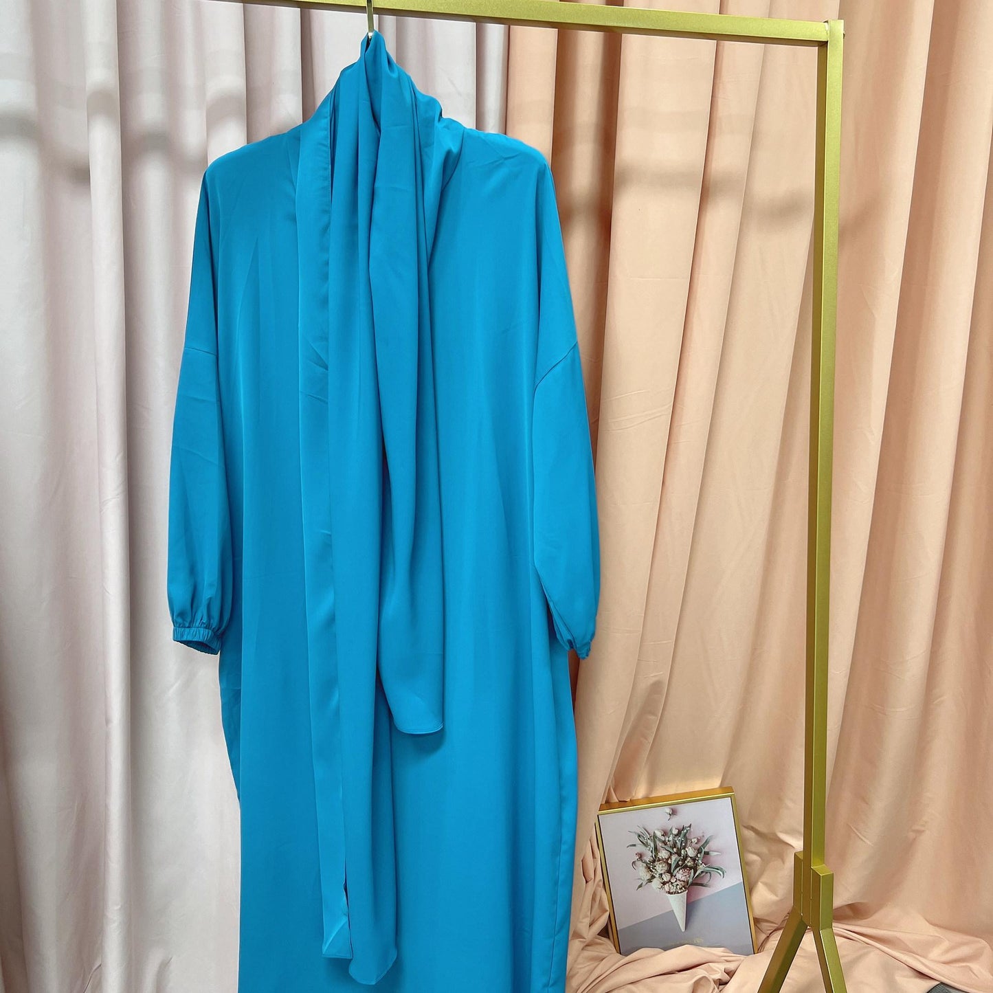 HAYA10049  New Middle East Dubai Turkish Robe Dress with Hijab hoody abaya