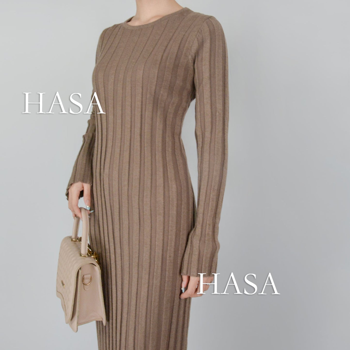 HAYA0112 Knitted long dress warm for autumn and winter