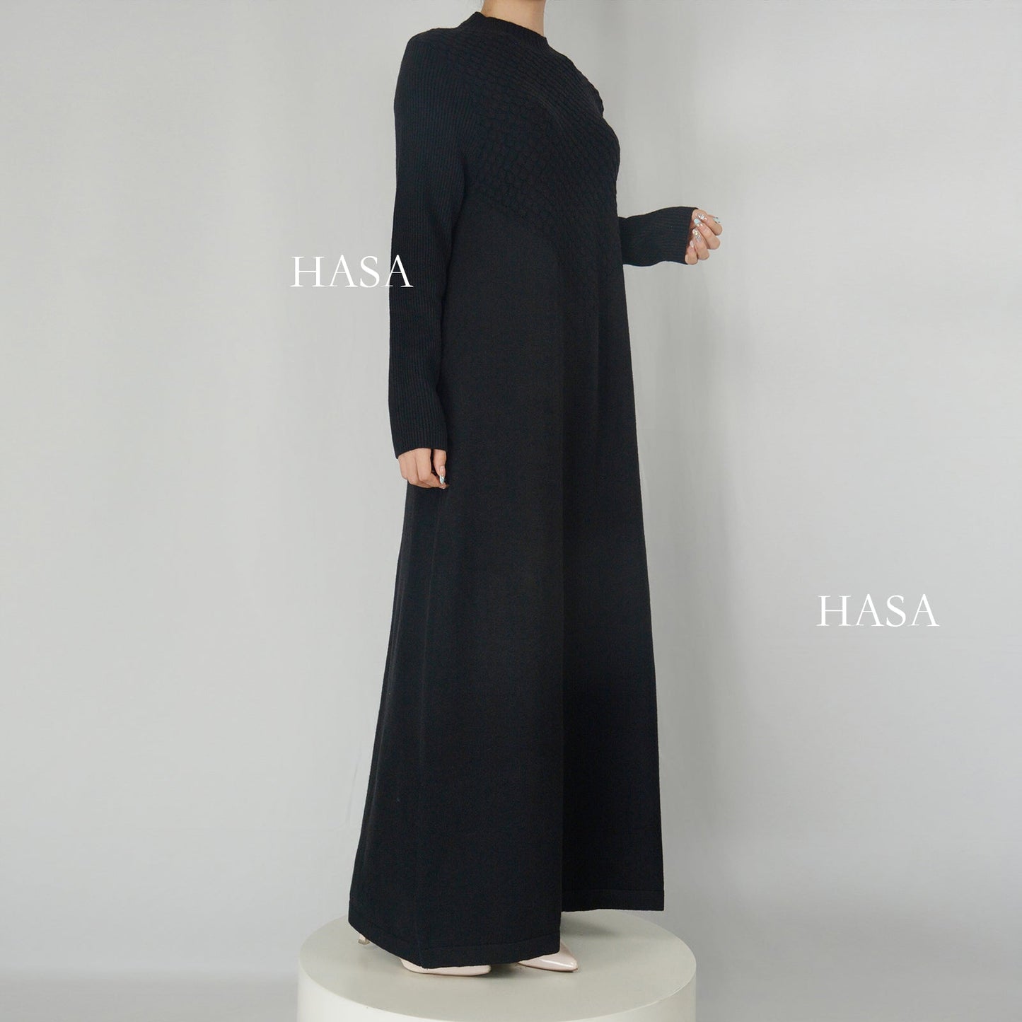 HAYA0271 Winter Premium Thick Anti Cold Plush Long Knitted Dress