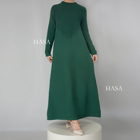 HAYA0271 Winter Premium Thick Anti Cold Plush Long Knitted Dress