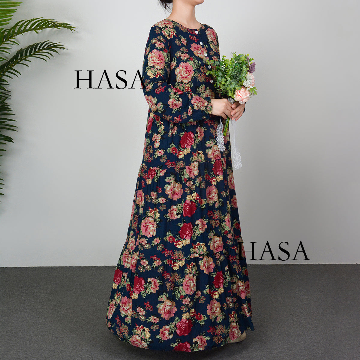 HAYA  Summer rayon dress front button design HAYA0620