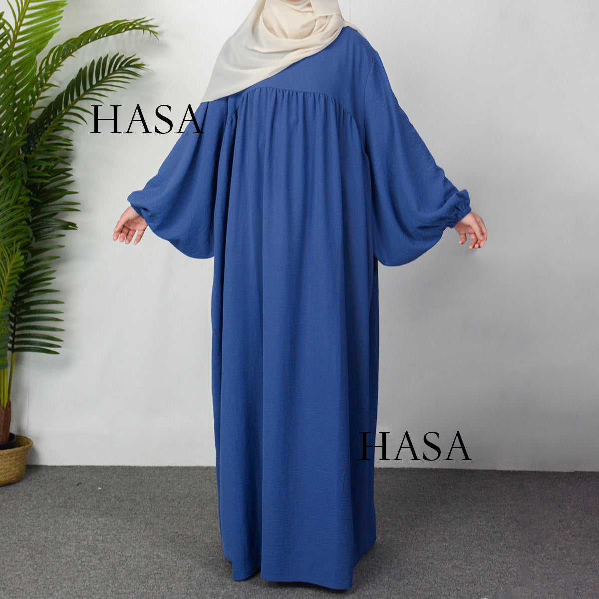 HAYA0429 Muslim OverSize Abaya with special Bubble sleeves for all body Shape