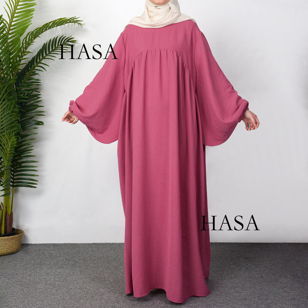 HAYA0429 Muslim OverSize Abaya with special Bubble sleeves for all body Shape