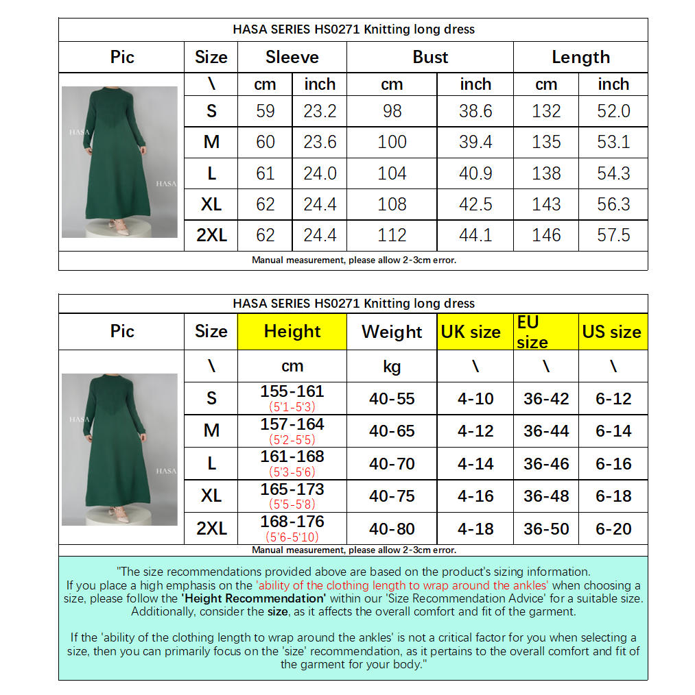 HAYA0271 Winter Premium Thick Anti Cold Plush Long Knitted Dress
