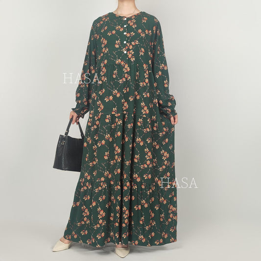 HAYA  Summer rayon dress front button design HAYA0620