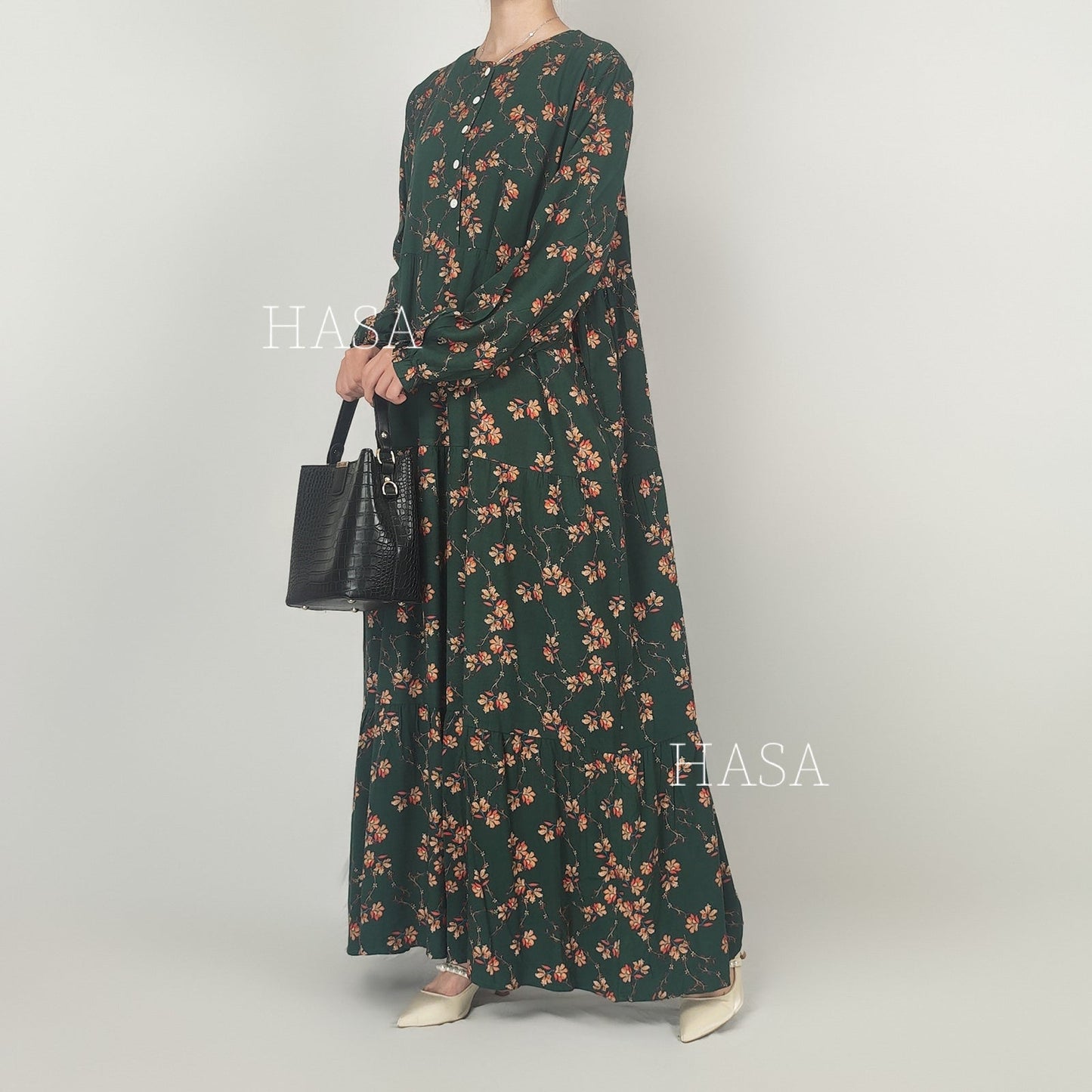 HAYA  Summer rayon dress front button design HAYA0620