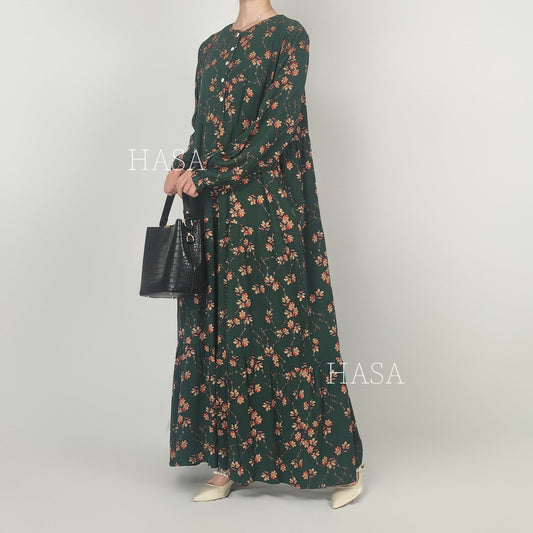 HAYA  Summer rayon dress front button design HAYA0620
