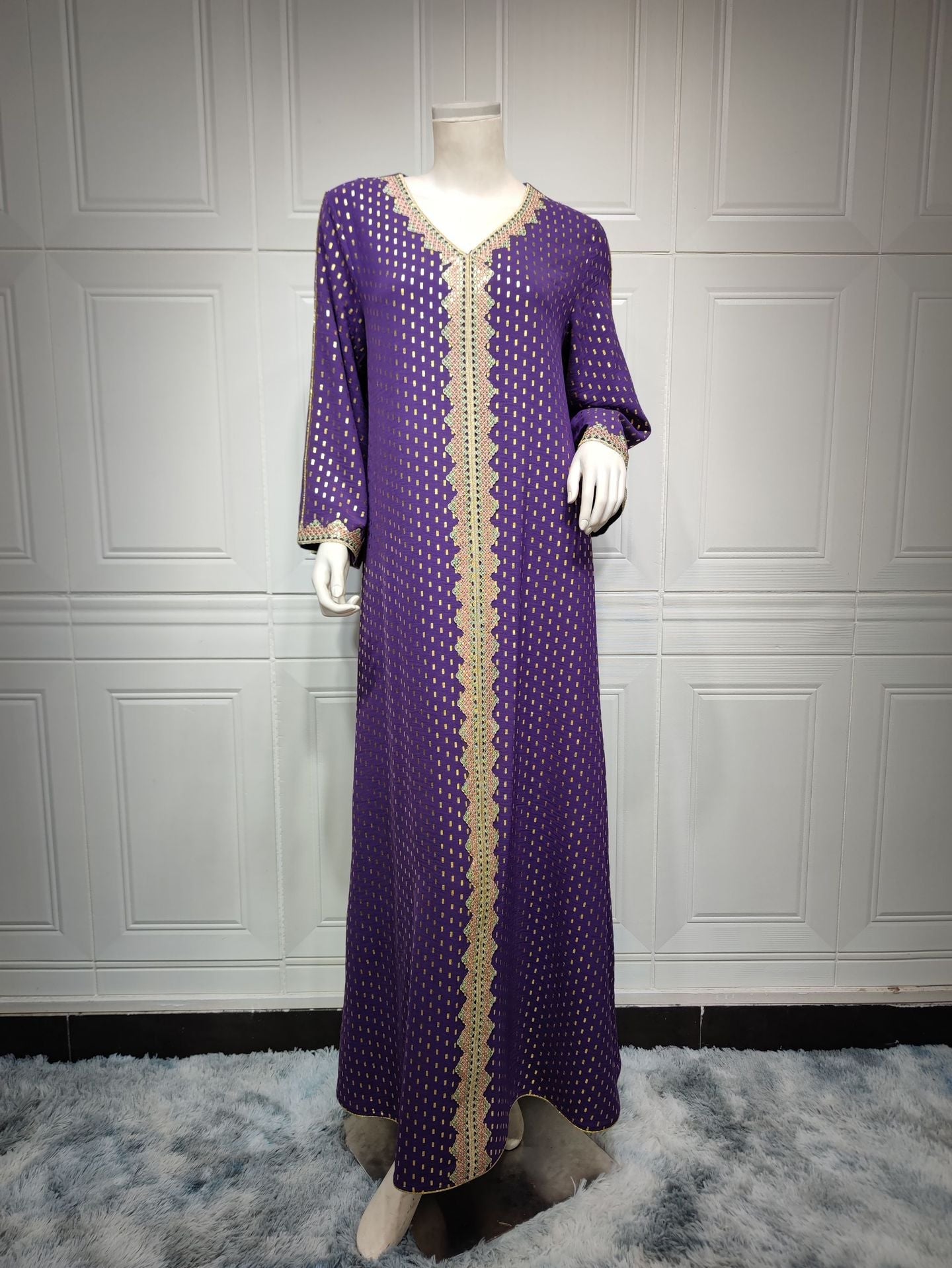 HAYA0442 Middle East Women's Clothing New Bronzing Muslim Dubai Robe