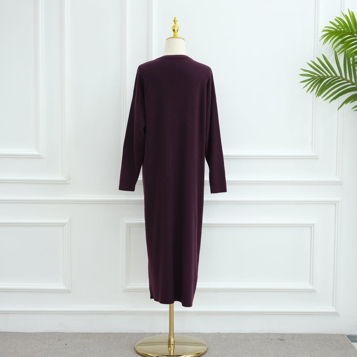 HA6598 Autumn and Winter Knitted Dress, Long Solid Color (headscarf Not Included)