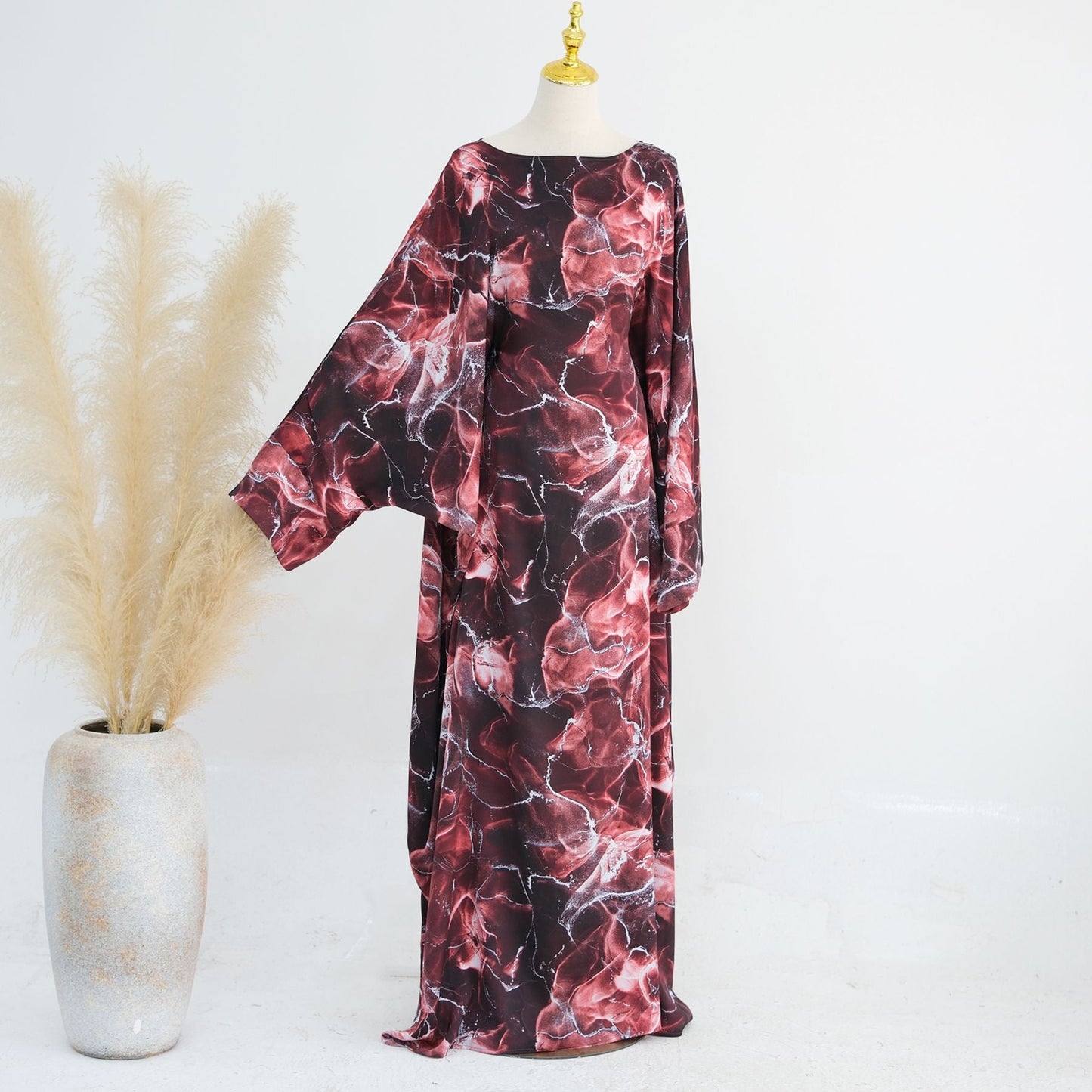 HA6621  Printed Long-sleeved Dress (with Optional Headscarf)