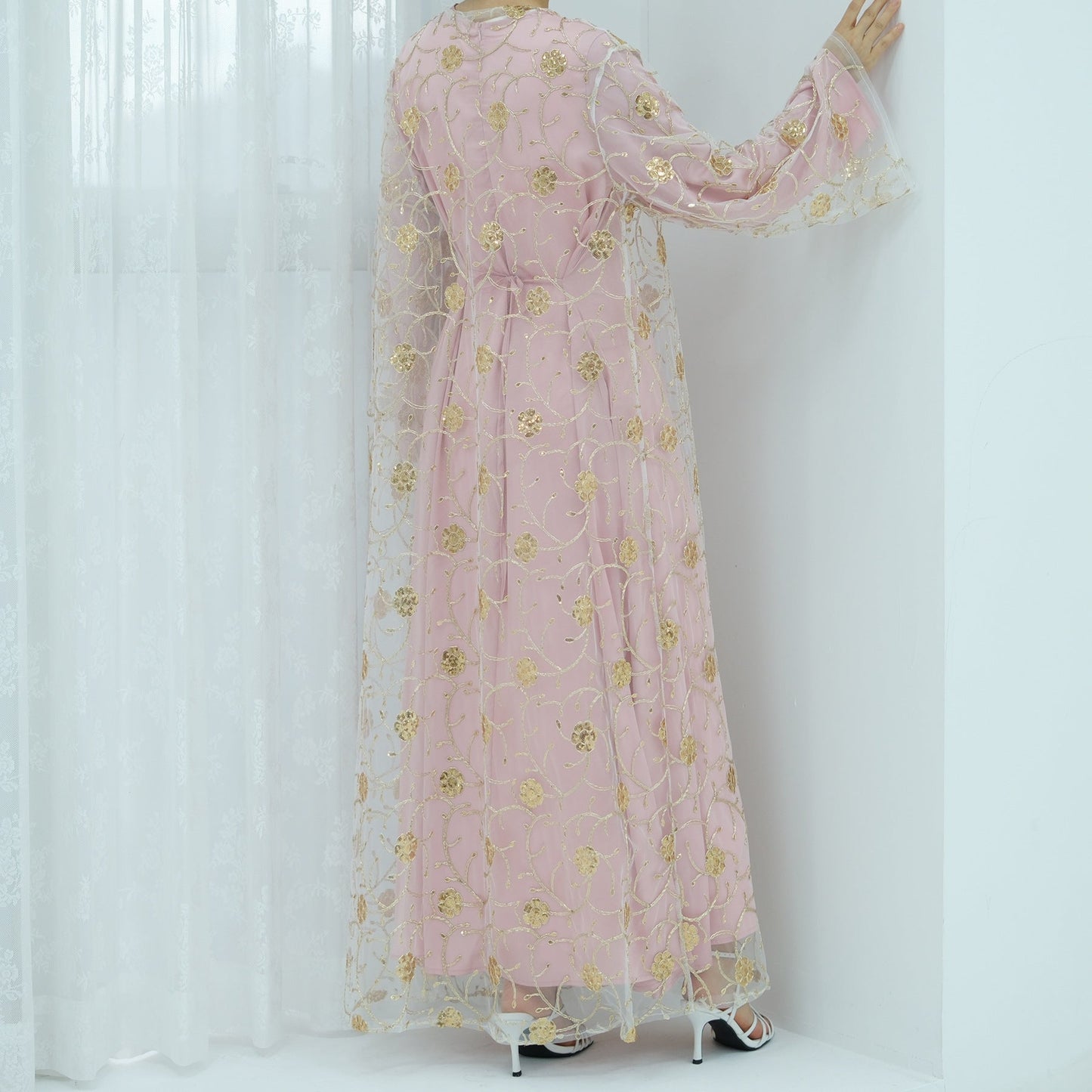 HA6627 Gold hook flower embroidered cardigan (with optional inner wear)