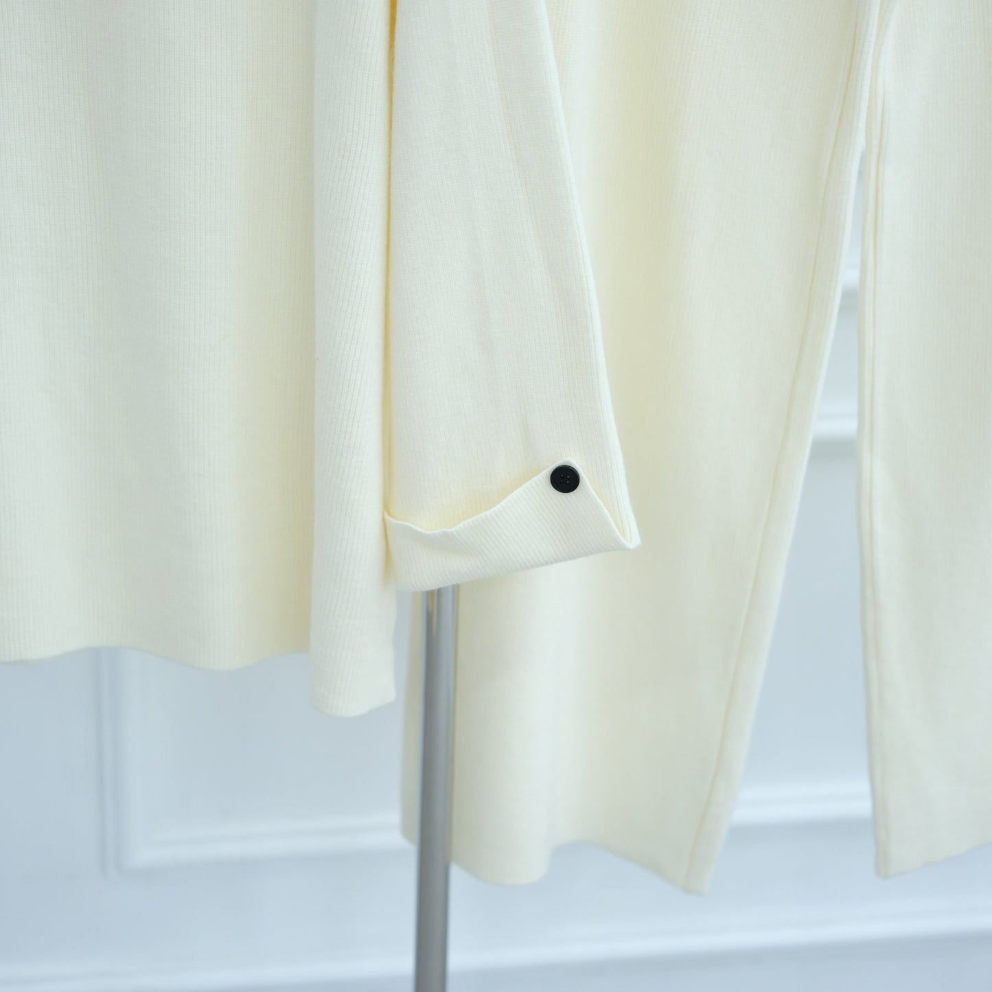HA6600 Autumn and winter thickened knitted suit solid color two-piece suit (headscarf not included) cuff button design