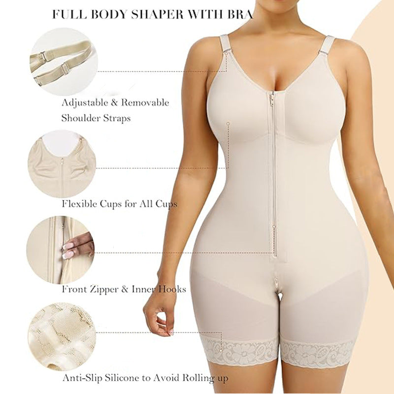 HA6674  One-piece zippered shapewear (with integrated bra)