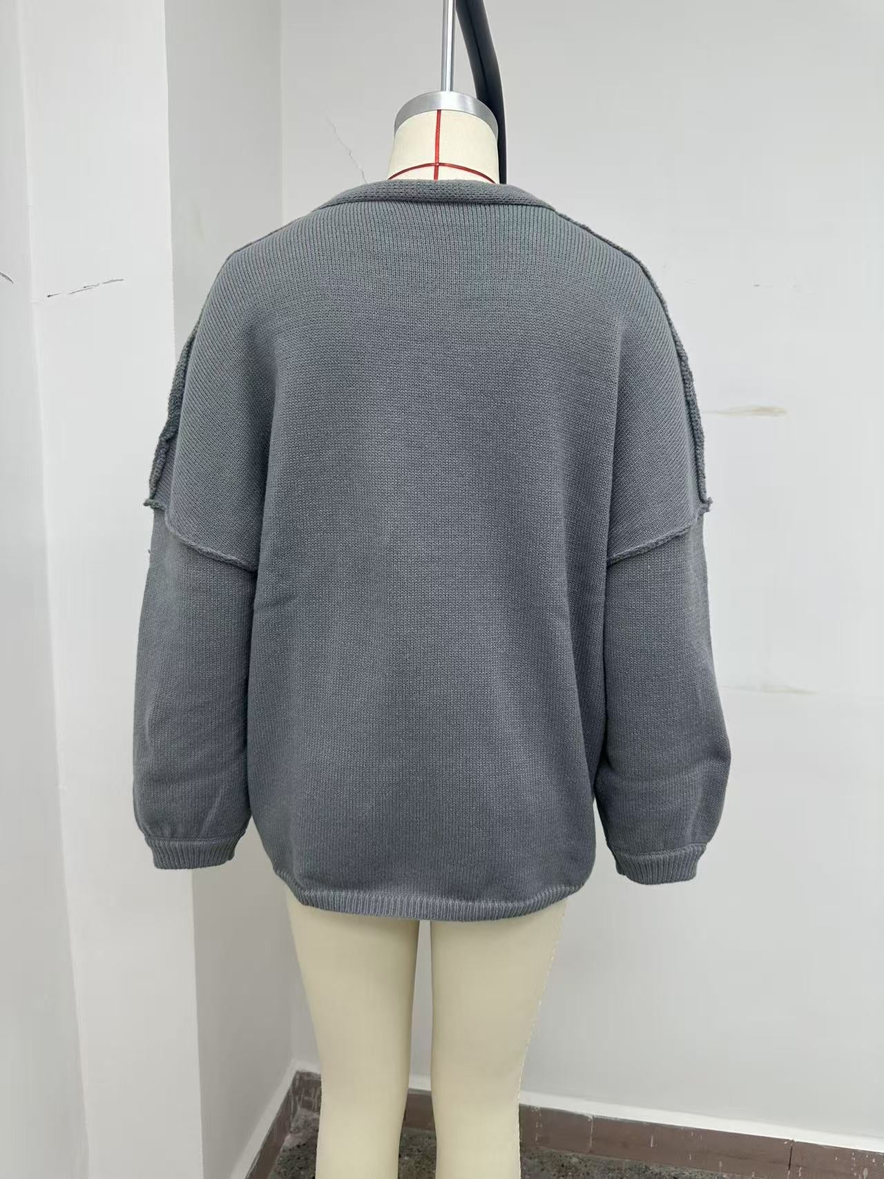HA6673 Knitted Top Casual Loose-fitting Cardigan