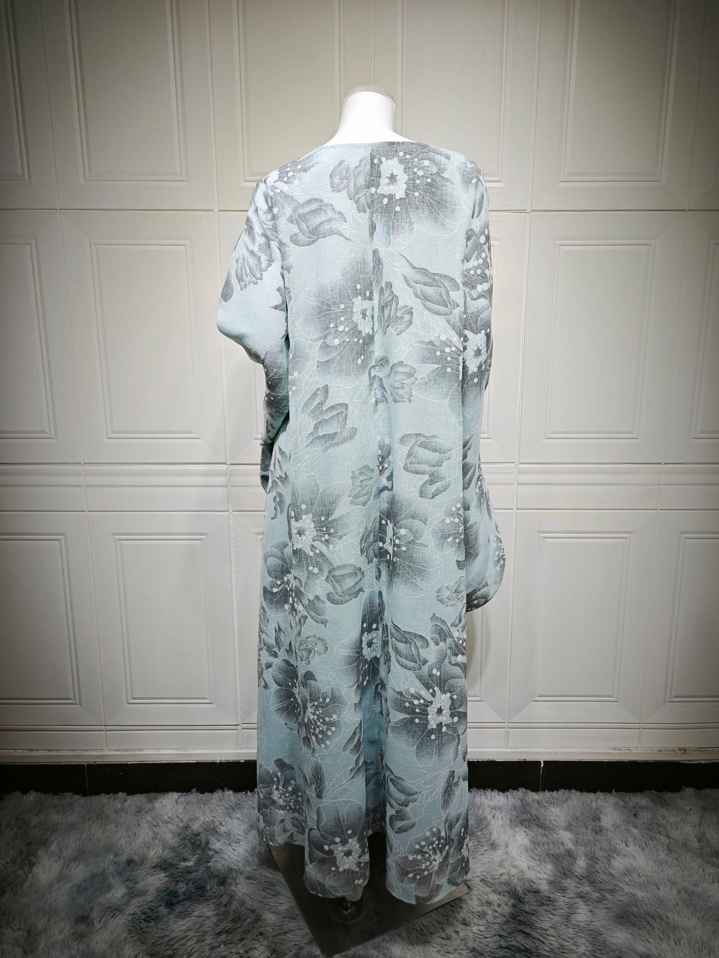 HA6639 Floral Appliqué Embroidered Long Dress