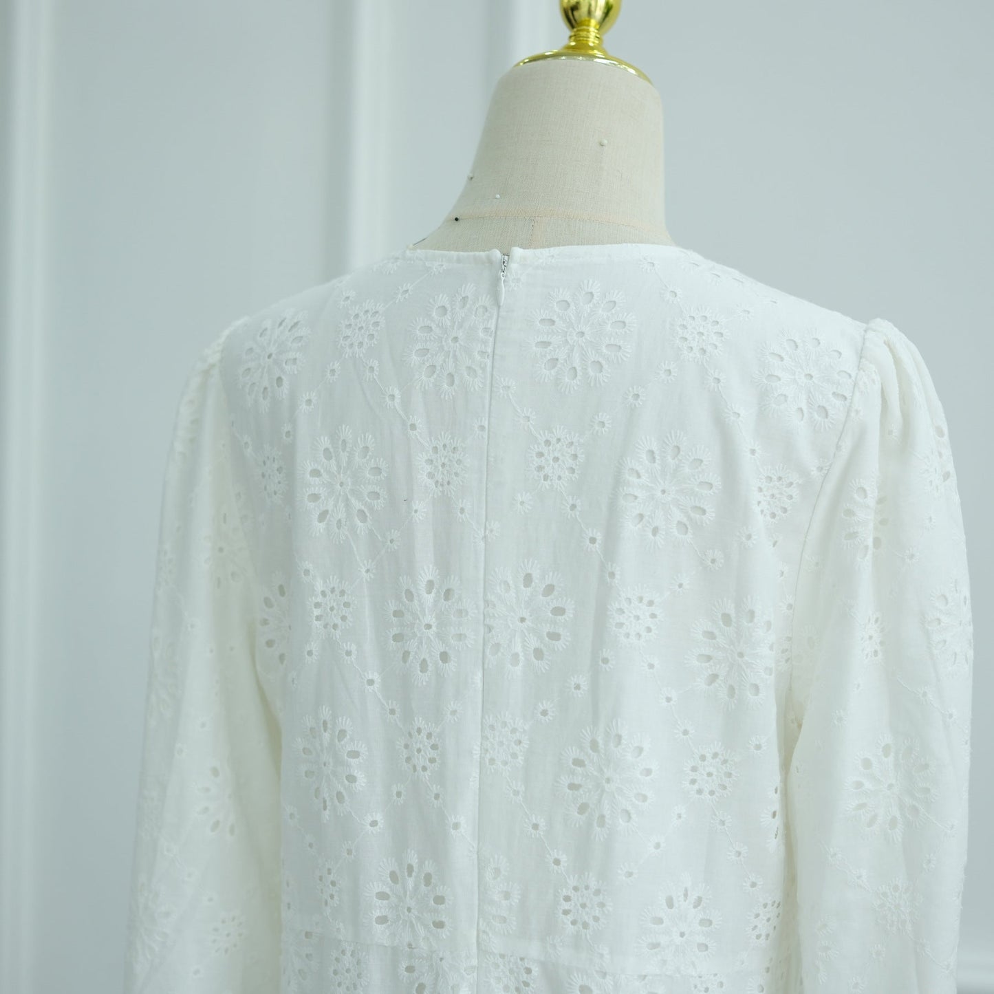 HA6630 Cotton embroidered flower long dress