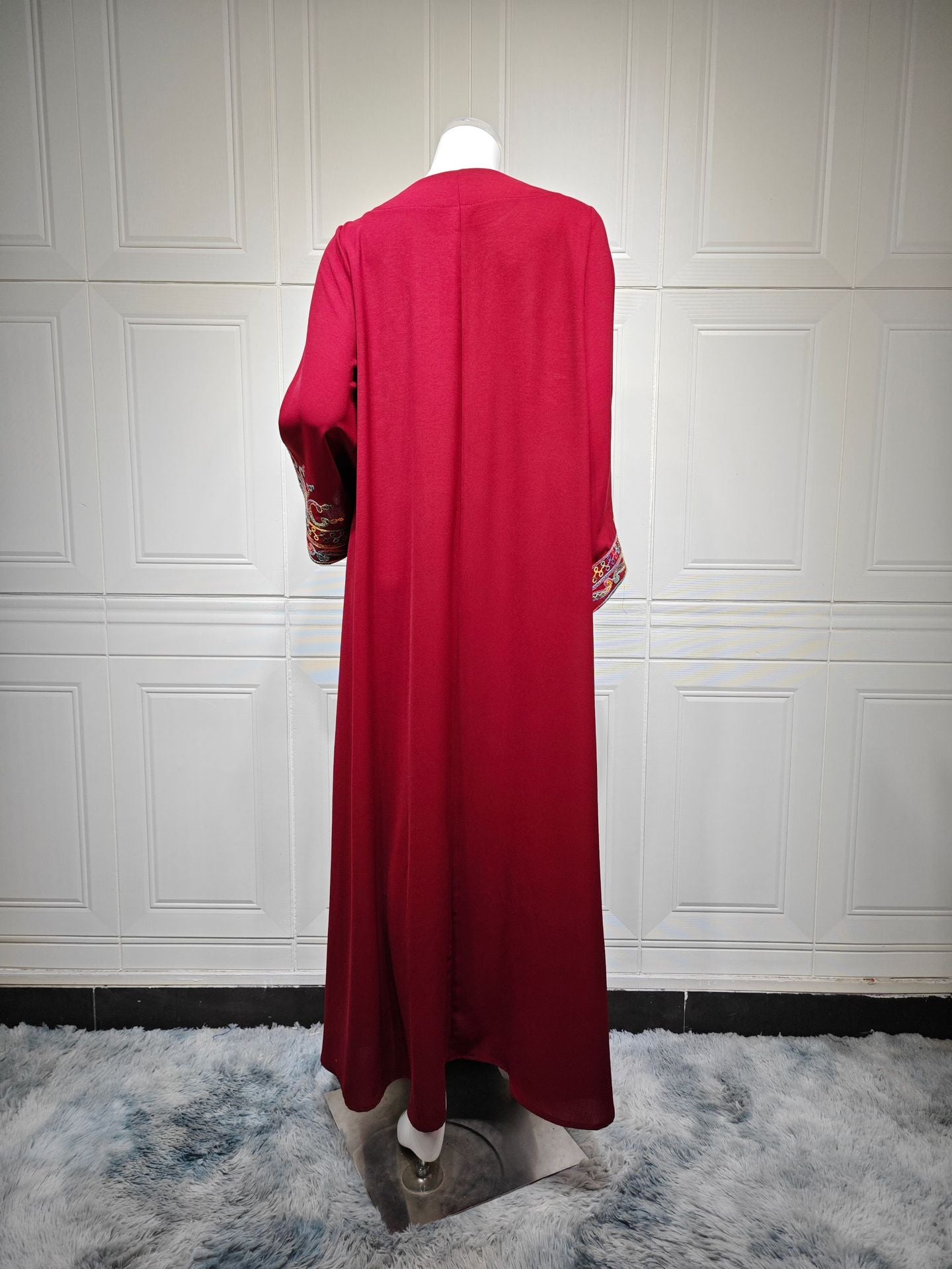 HA6666 Embroidered long wide-sleeved dress | Comfortable fit, easy to wear