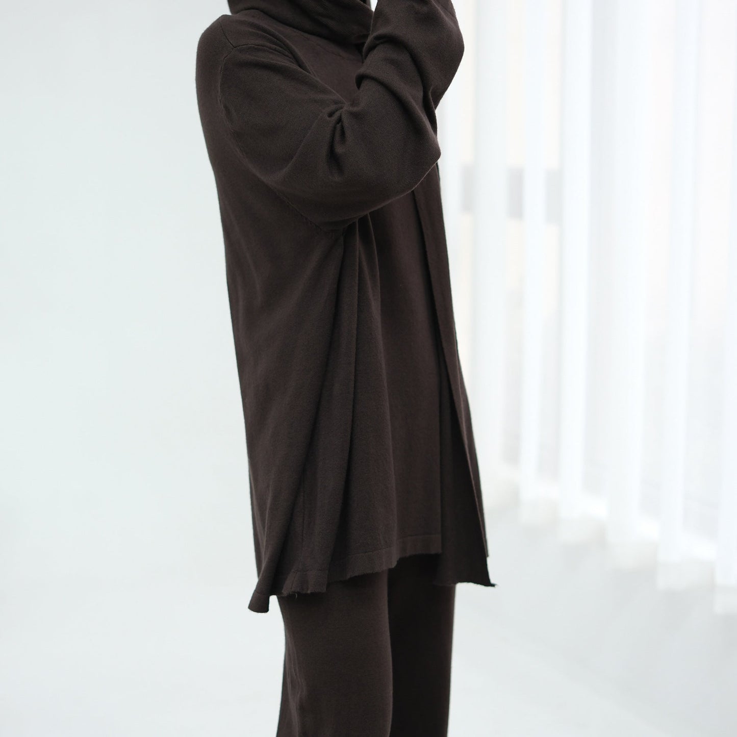 HA6593 Soft knitted home set | Simple solid color two-piece set
