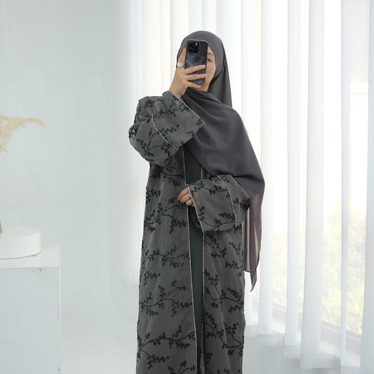 HA6623 Full-body embroidered long cardigan (optional inner layer)
