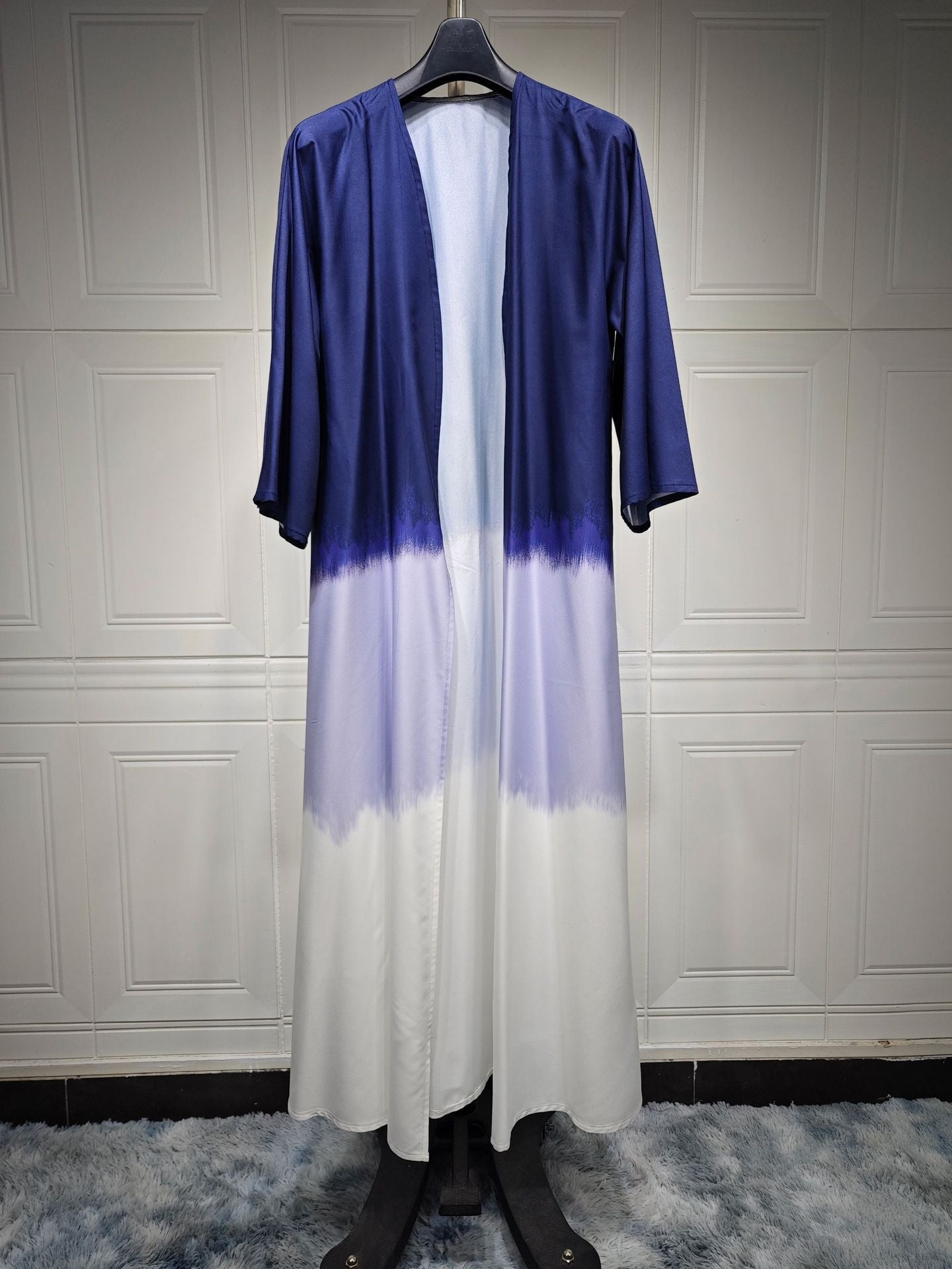 HAYA HA1096 Muslim Tie-dyed Cloak Cardigan Dress Abaya