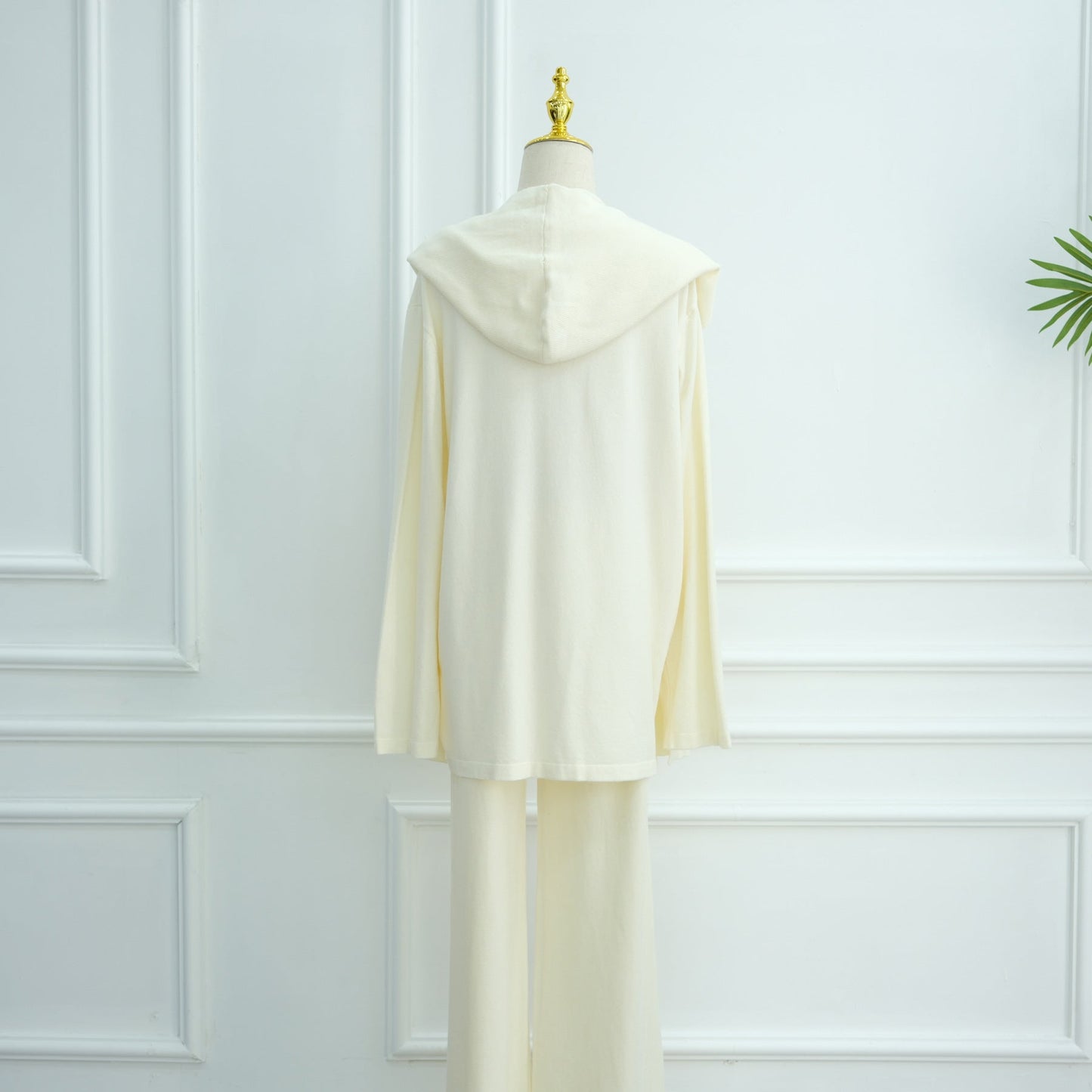 HA6593 Soft knitted home set | Simple solid color two-piece set