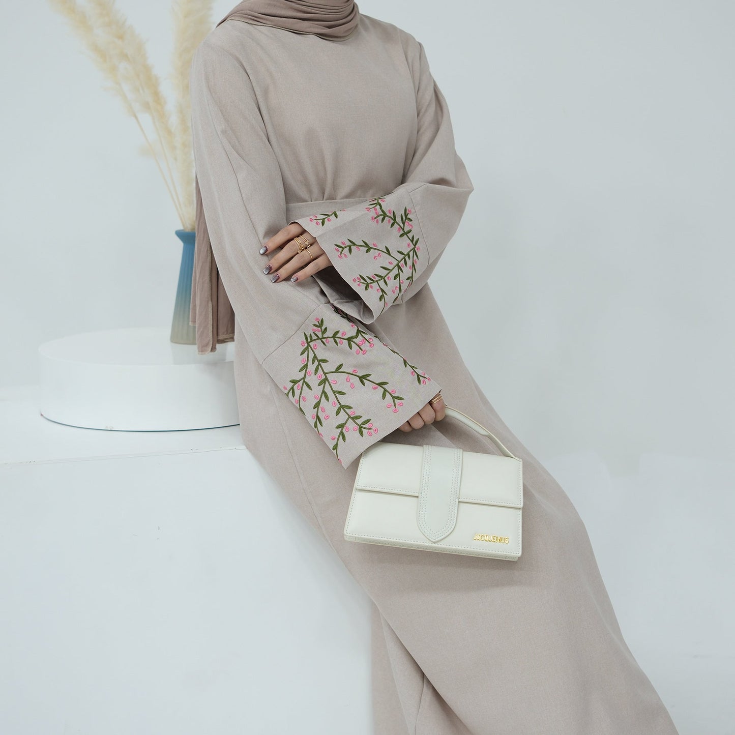 HAYA HAYA1090 Flower Embroidery Elegant Dress