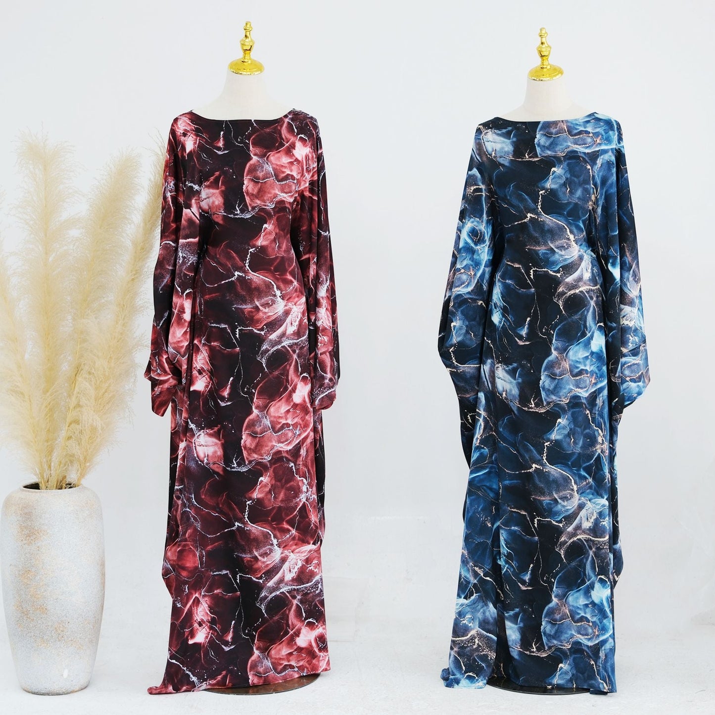 HA6621  Printed Long-sleeved Dress (with Optional Headscarf)