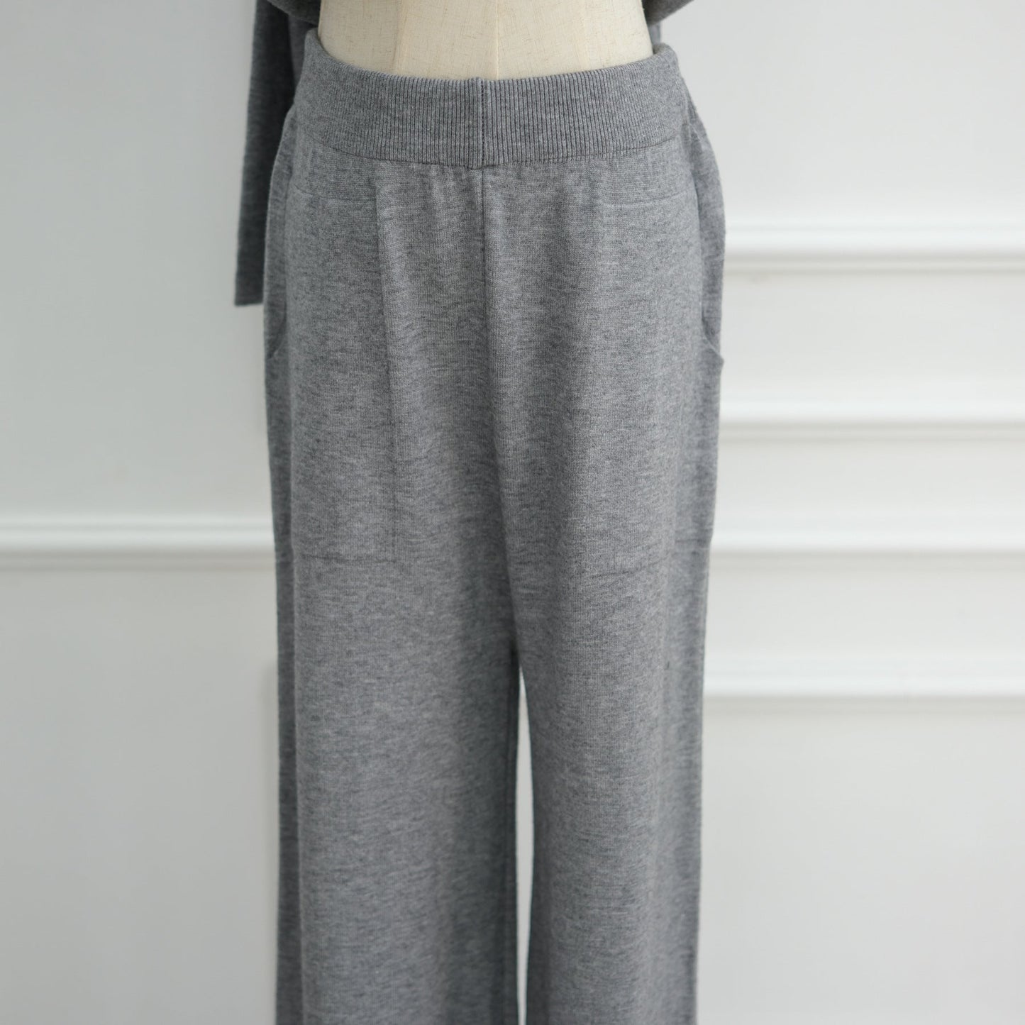 HA6593 Soft knitted home set | Simple solid color two-piece set