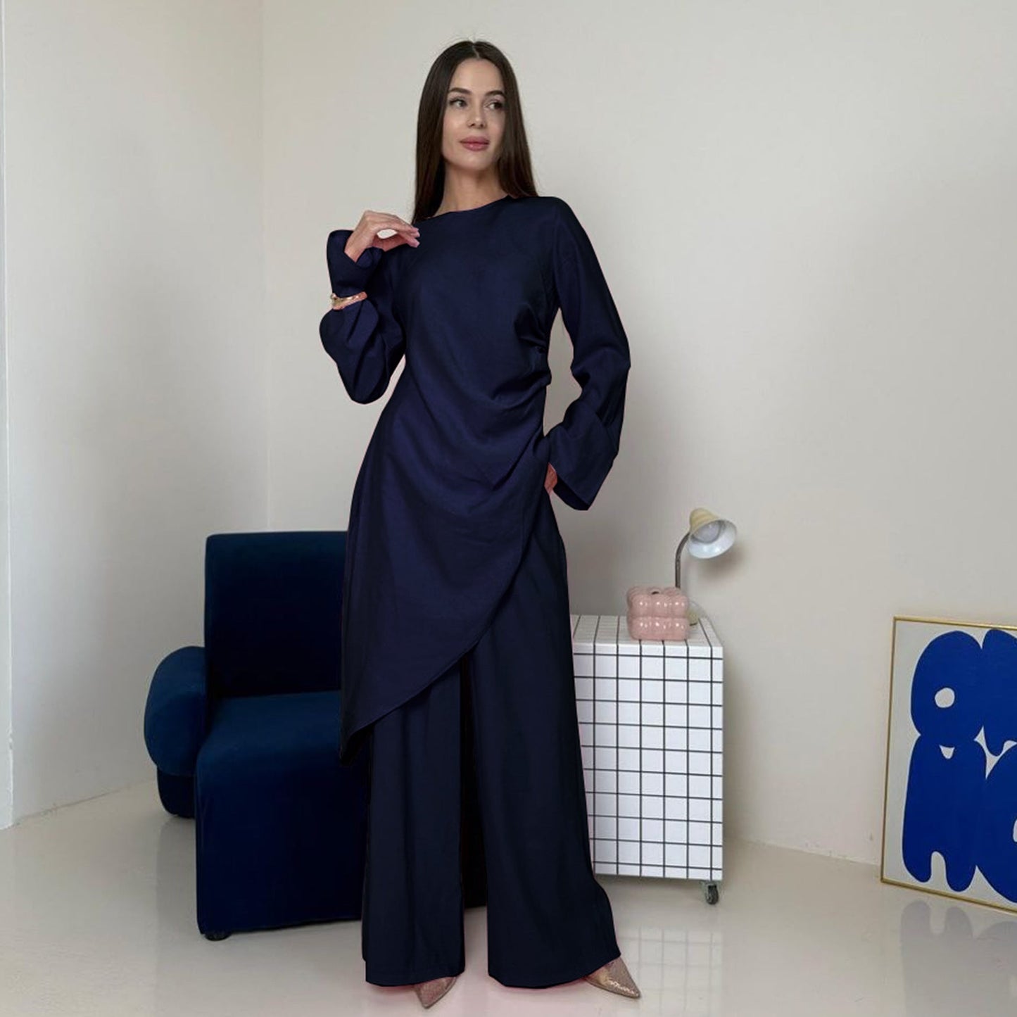 HA6606 Asymmetrical two-piece tunic (with optional headscarf)